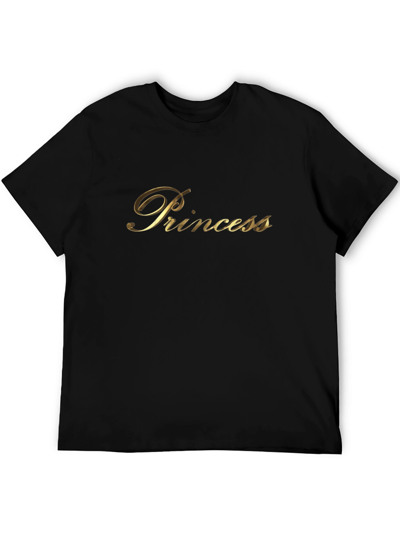 Black Princess Gold Lettering Black T-Shirt view 5