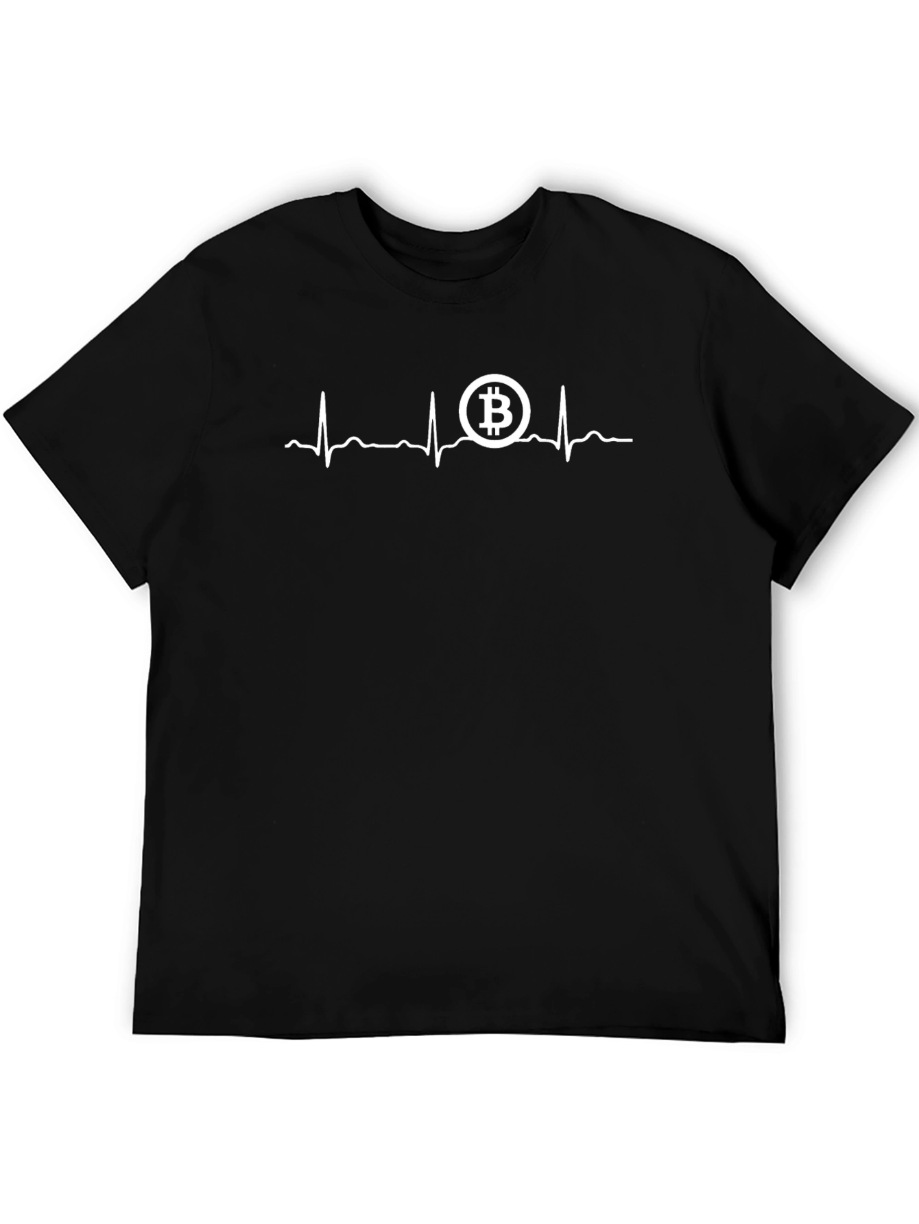 Black Bitcoin Heartbeat Graphic Tee - Crypto Lover's T-Shirt view 5