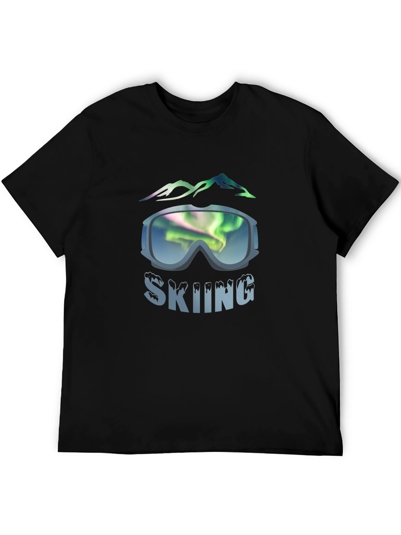 Black Skiing Graphic Tee - Mountain Adventure view 5