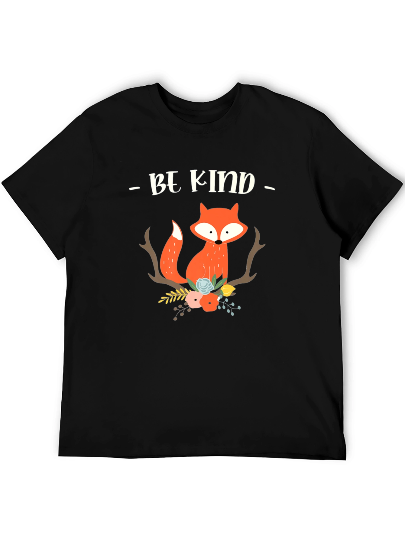 Black Be Kind Fox Graphic Tee - Stylish & Comfortable view 5