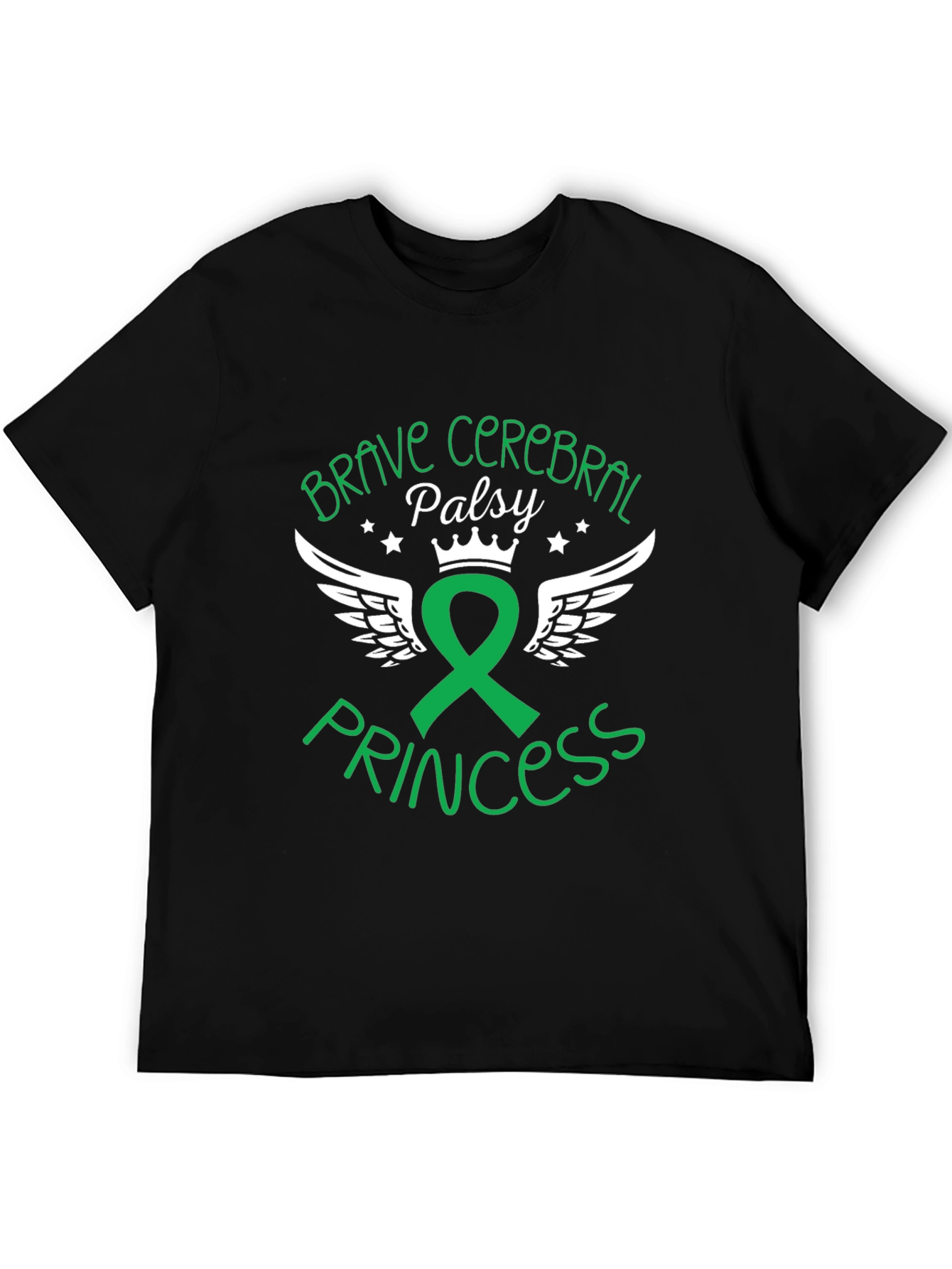 Black Brave Cerebral Palsy Princess Graphic Tee view 5