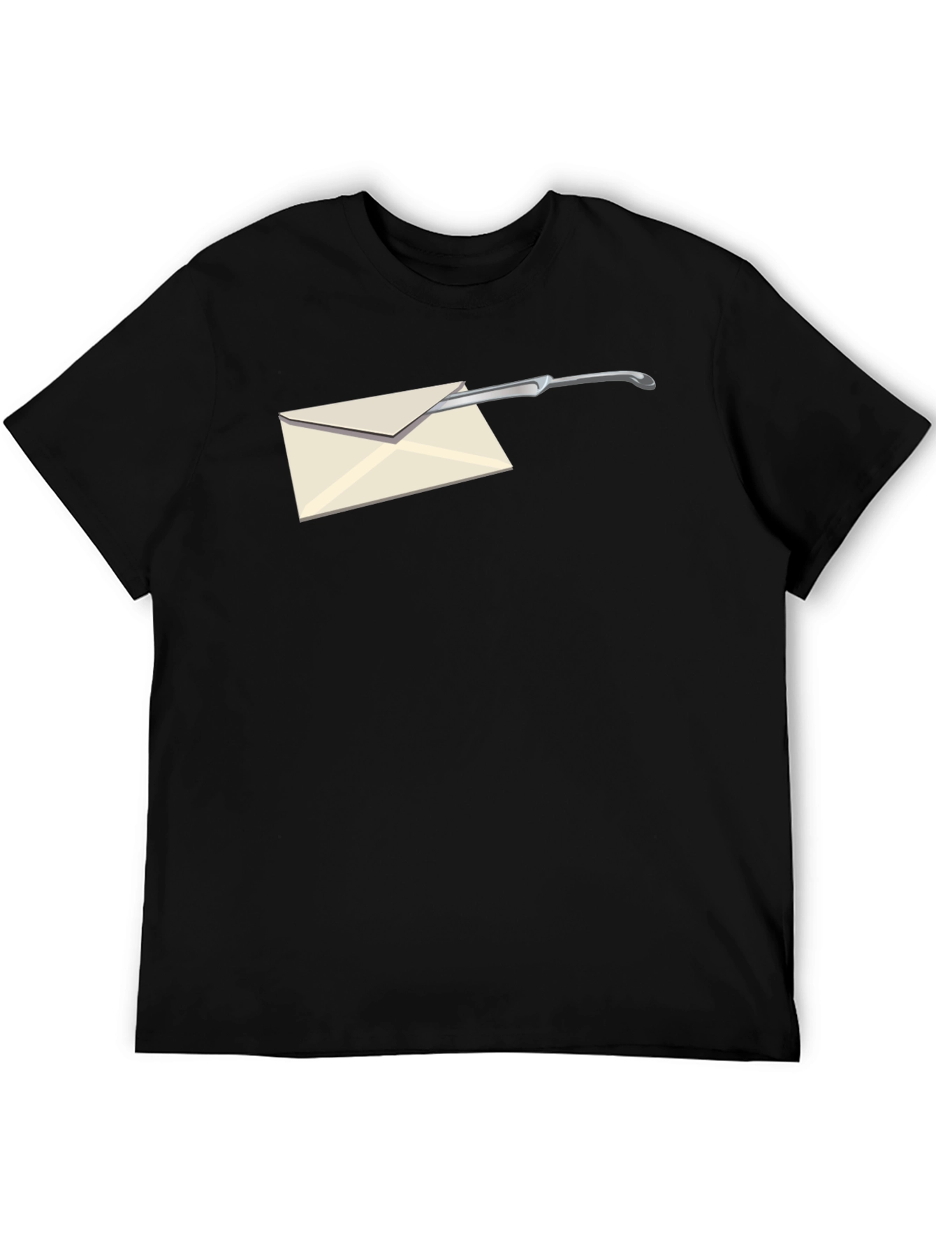 Black Envelope Opener Graphic Tee - Cool & Unique Design view 5