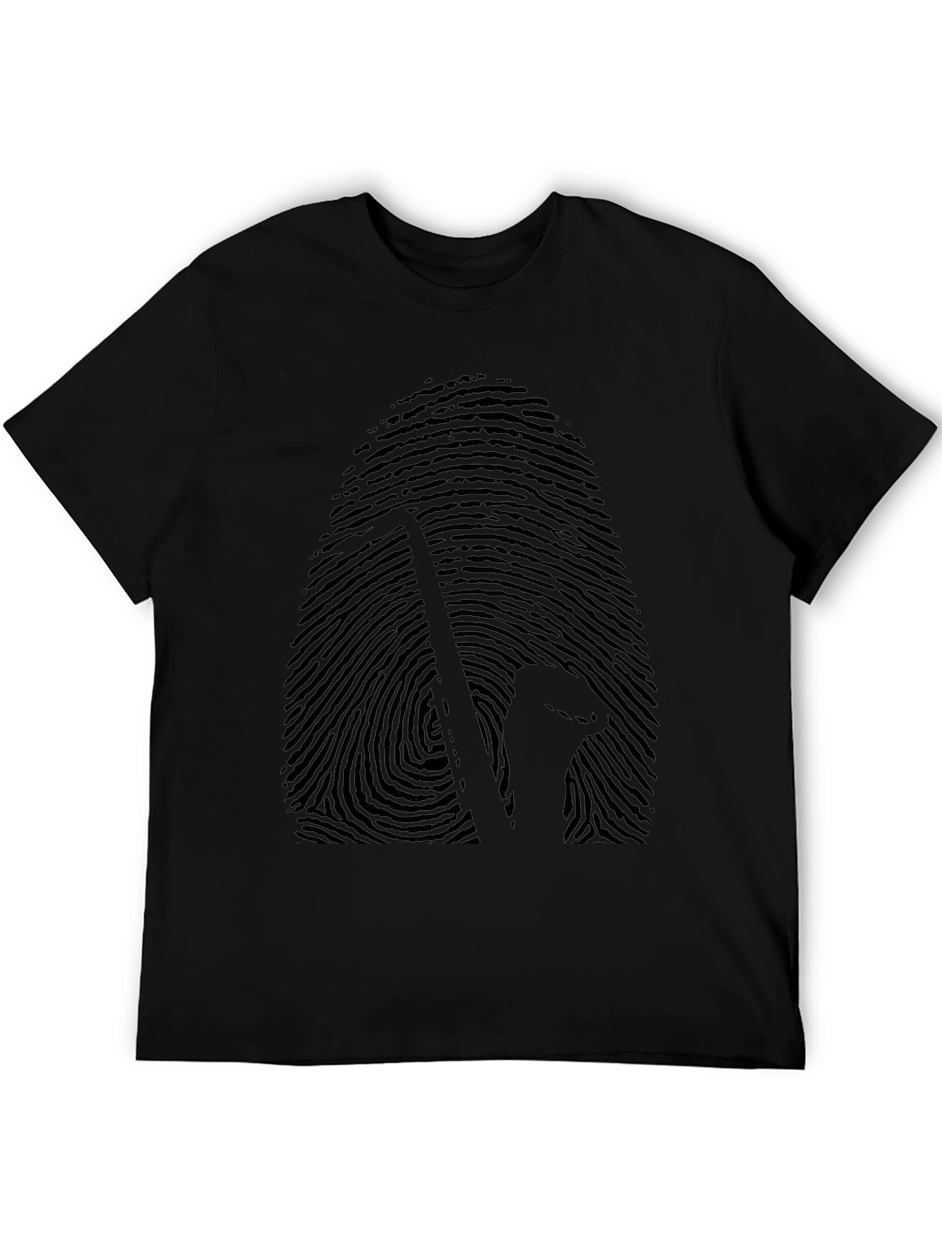 Black Saxophone Fingerprint Graphic T-Shirt view 5