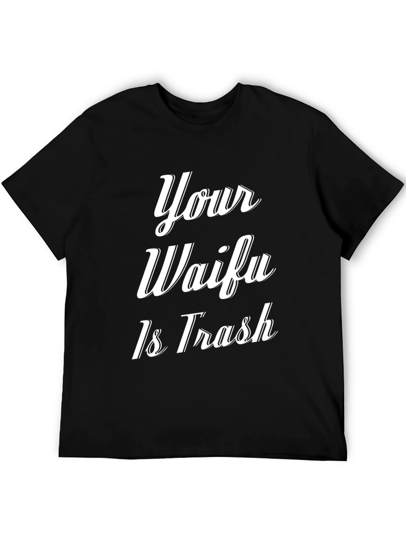 Black Your Waifu Is Trash Graphic Tee - Black view 5
