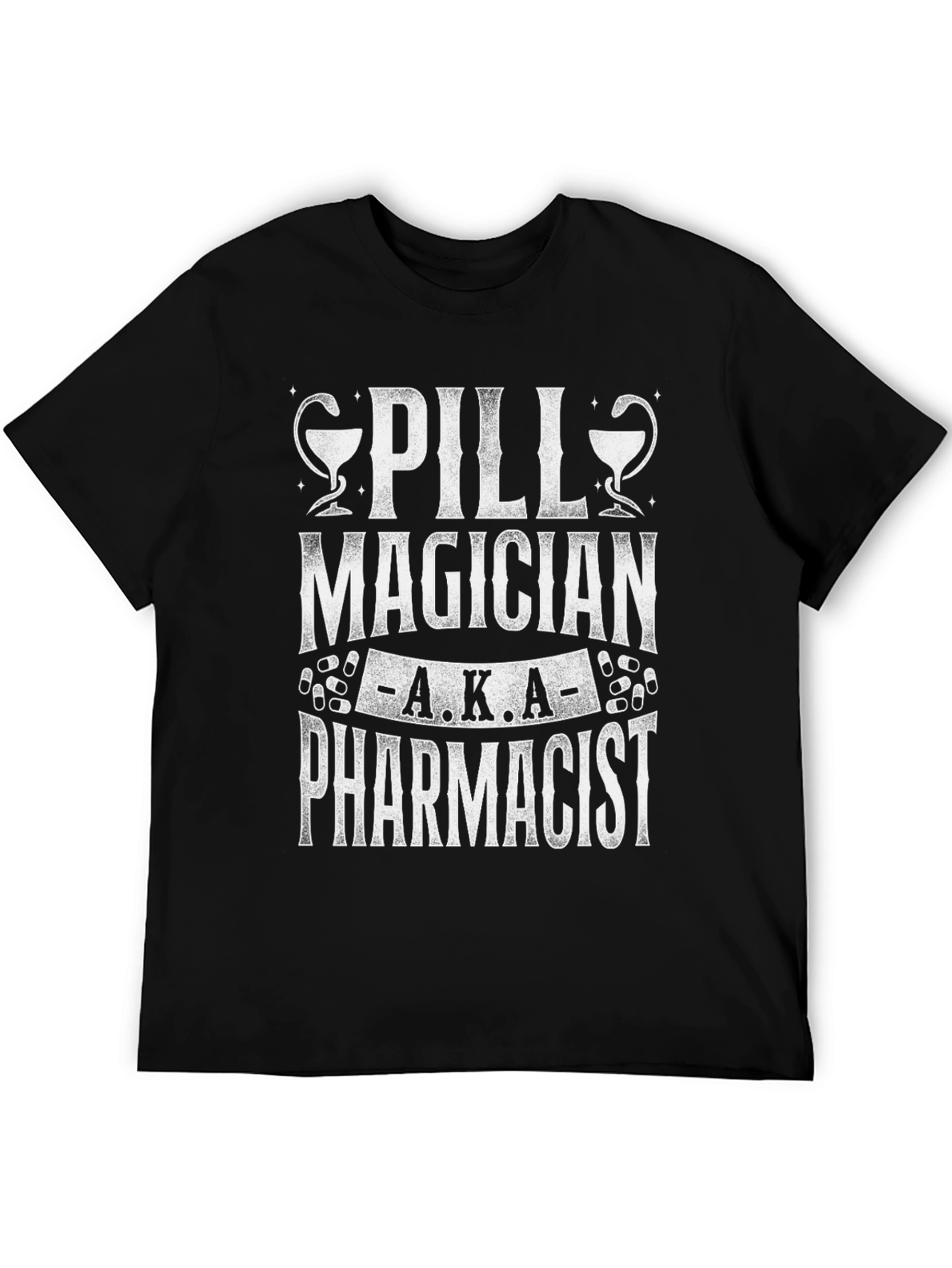 Black Pill Magician Pharmacist Graphic T-Shirt view 5