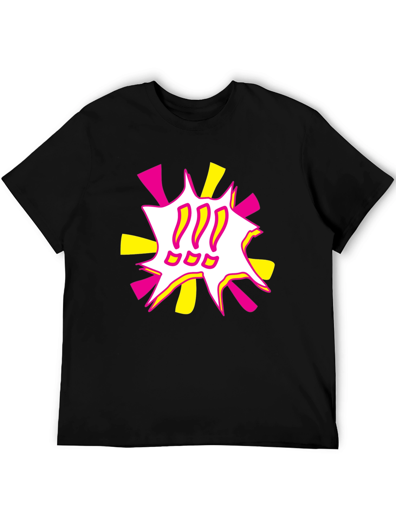 Black Bold Graphic Tee - Exclamation Pop Art view 5