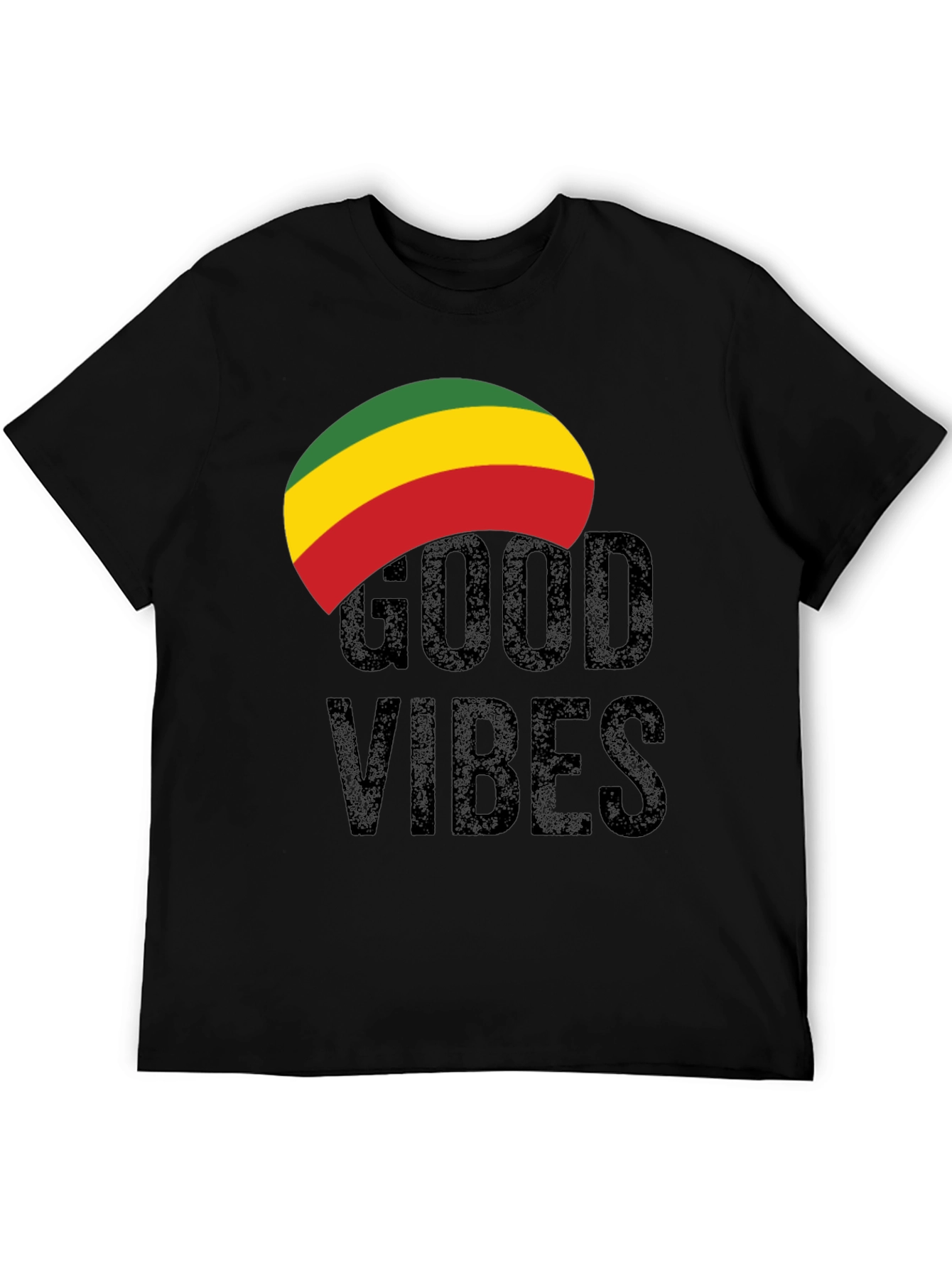 Black Rasta Good Vibes Graphic Tee - Black view 5