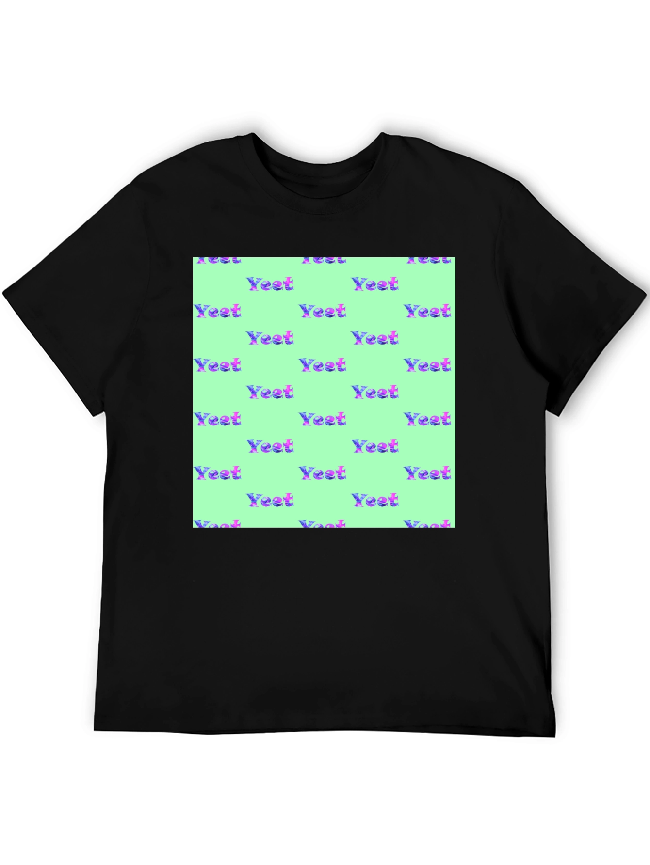 Black Yeet Pattern T-Shirt - Unique Trendy Design view 5
