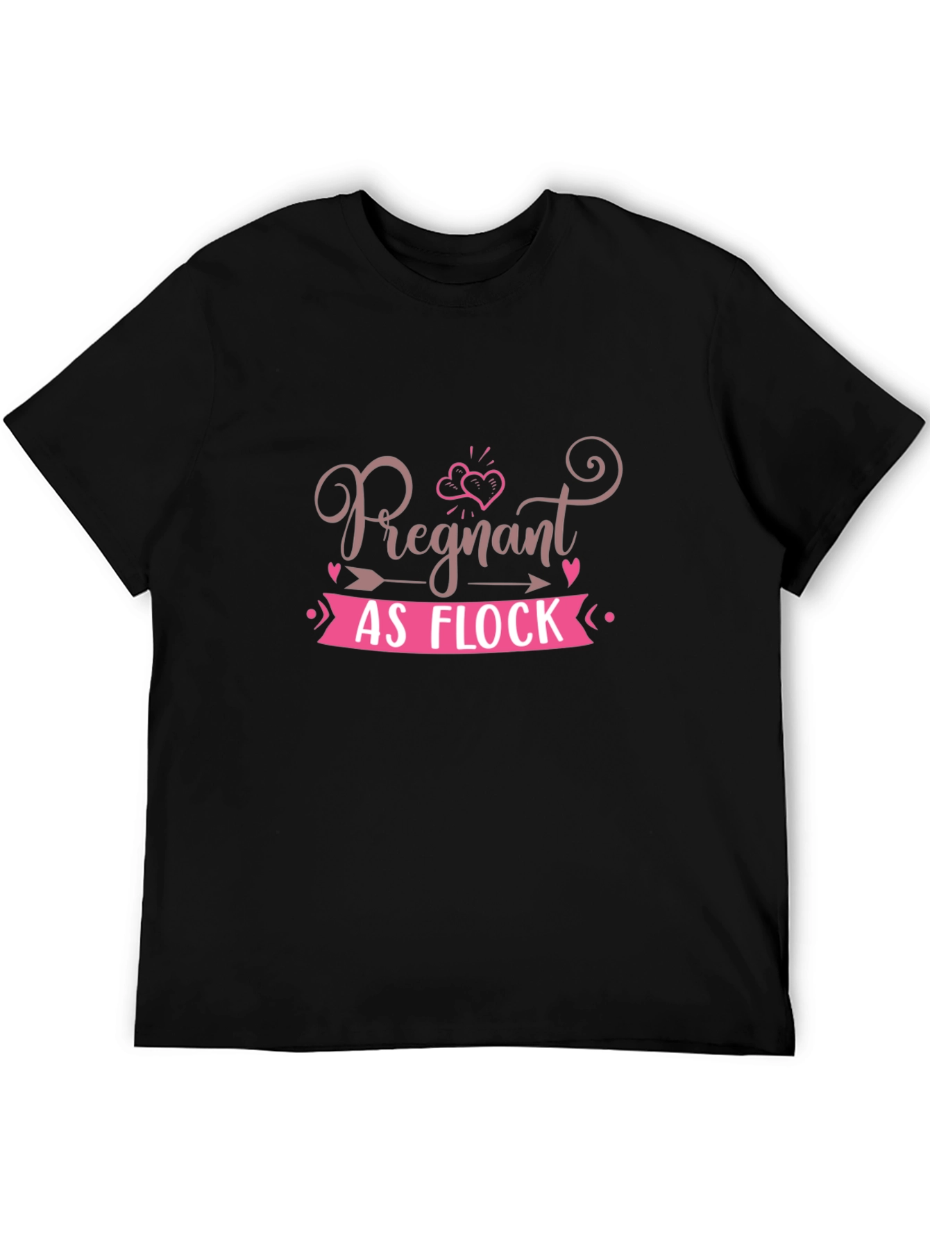Black Pregnant as Flock T-Shirt, Funny Pregnancy Tee view 5