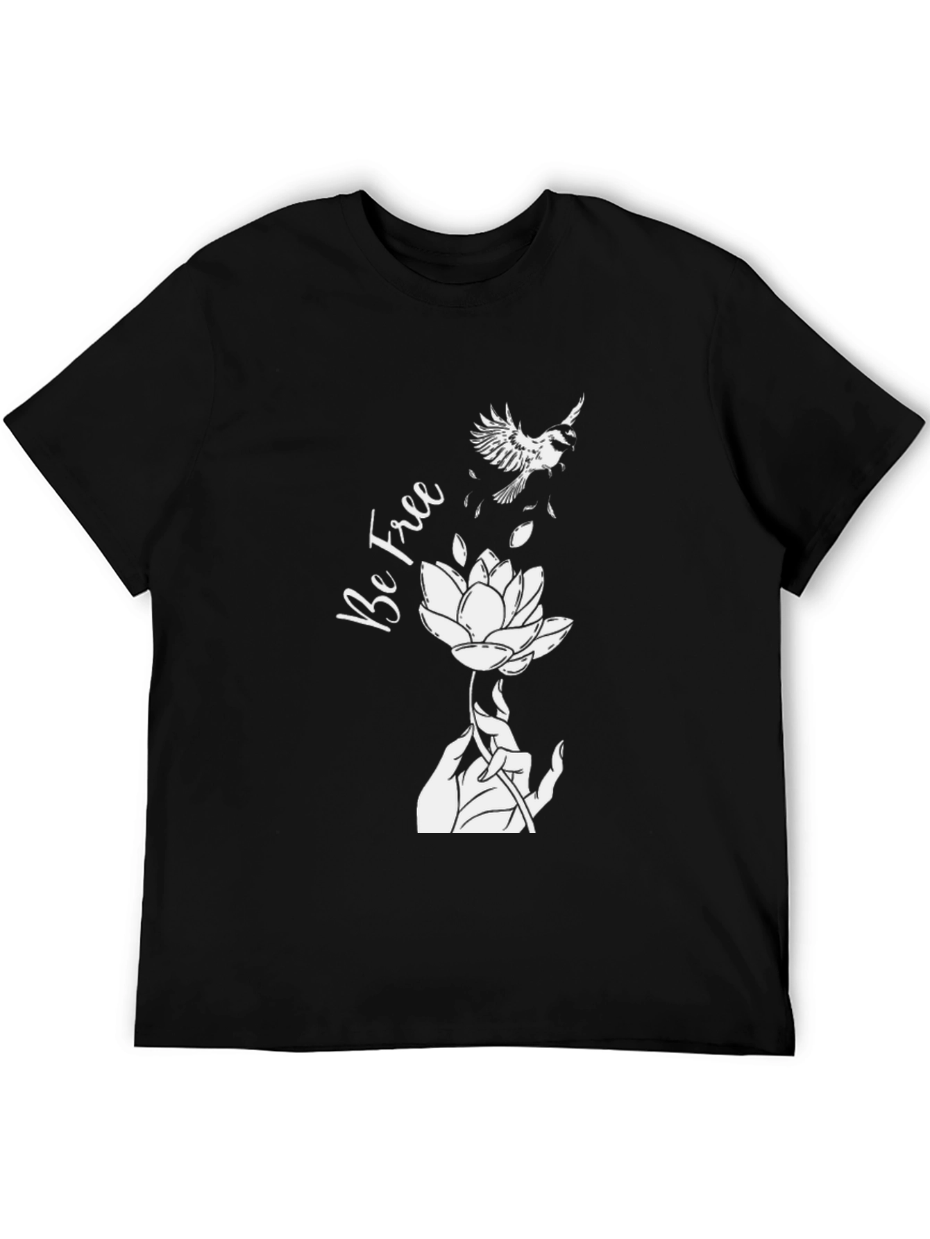 Black Be Free Lotus Flower T-Shirt view 5