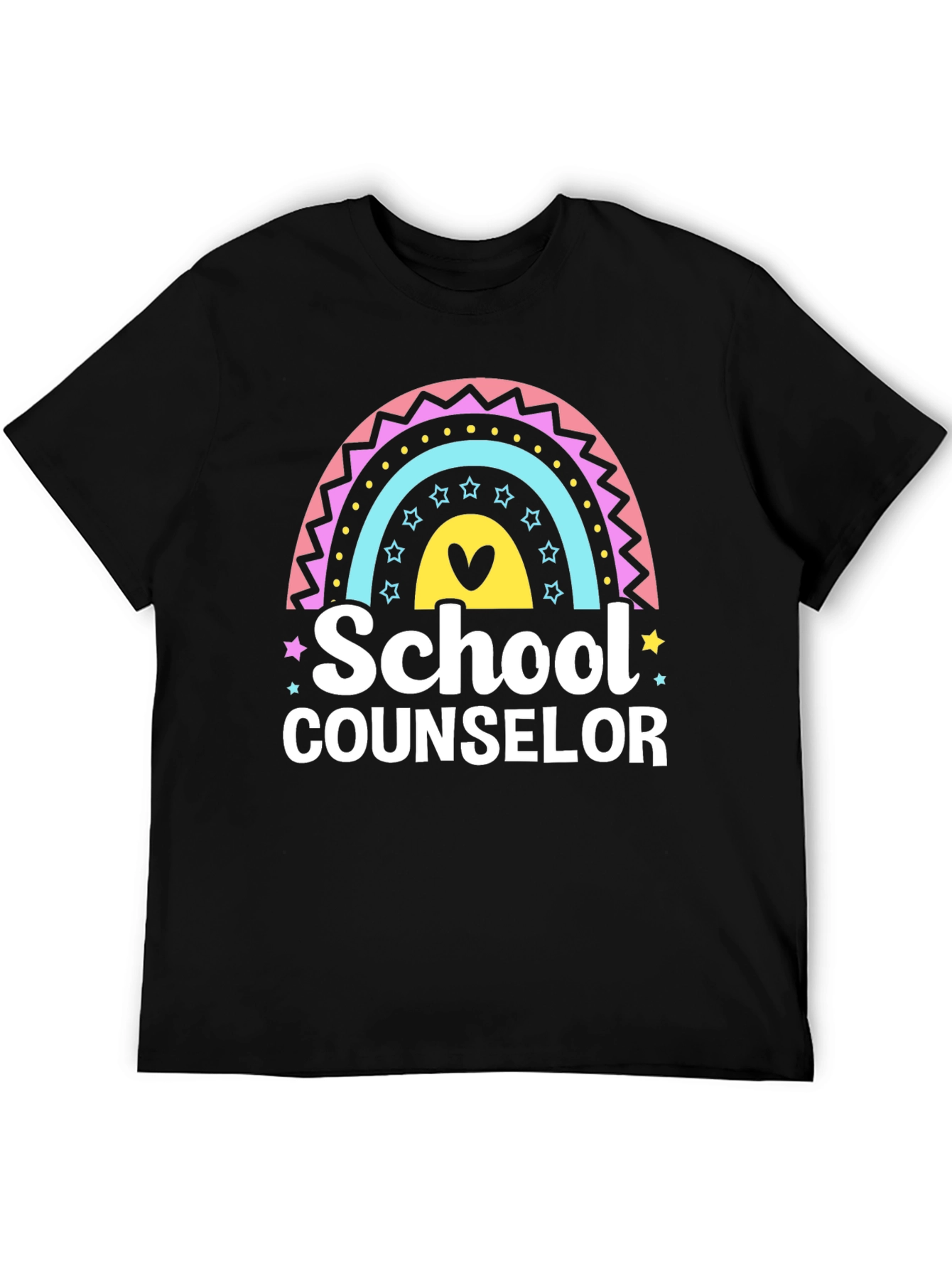Black School Counselor Rainbow Graphic T-Shirt view 5