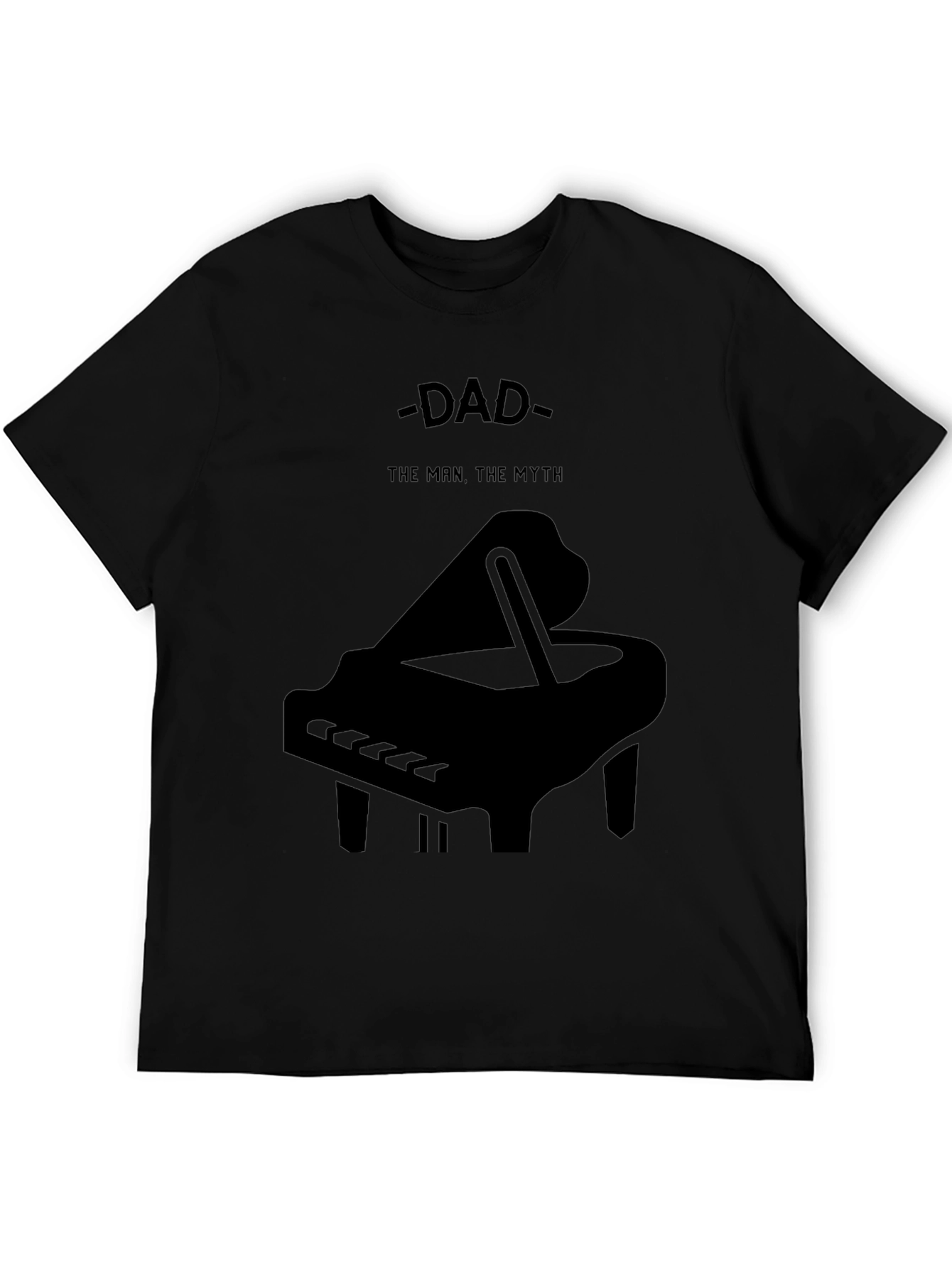 Black Dad The Man The Myth Piano Graphic T-Shirt view 5