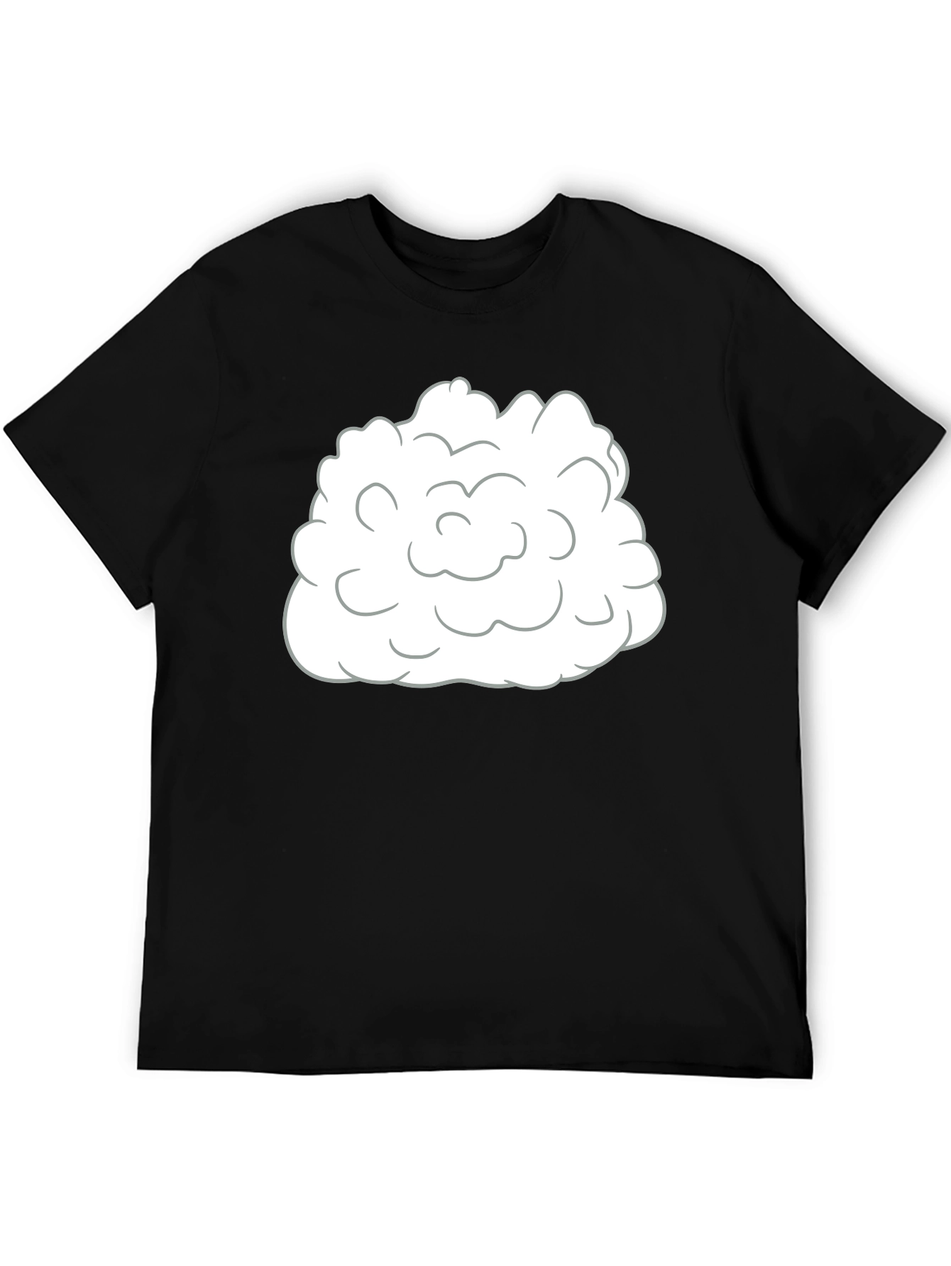 Black Cartoon Cloud Graphic T-Shirt - Black view 5