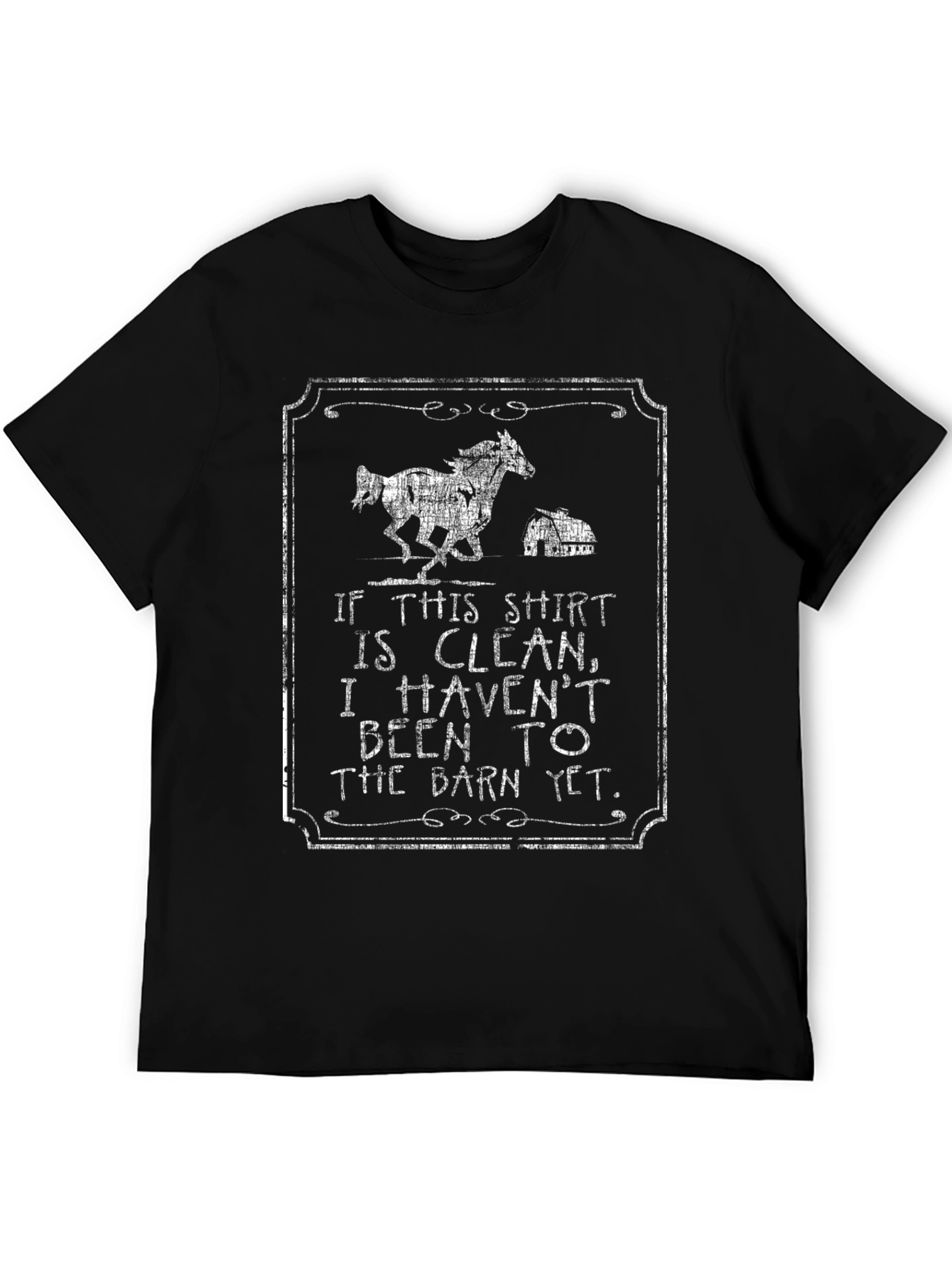 Black Funny Horse Lover T-Shirt - Clean Shirt Barn view 5