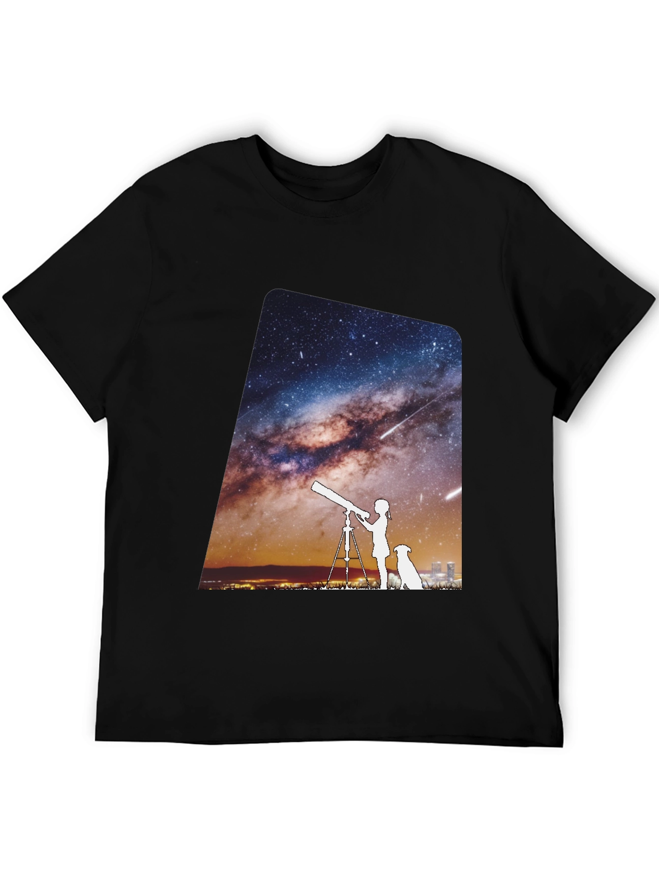 Black Starry Night Tee - Unisex Premium Cotton T-Shirt view 5