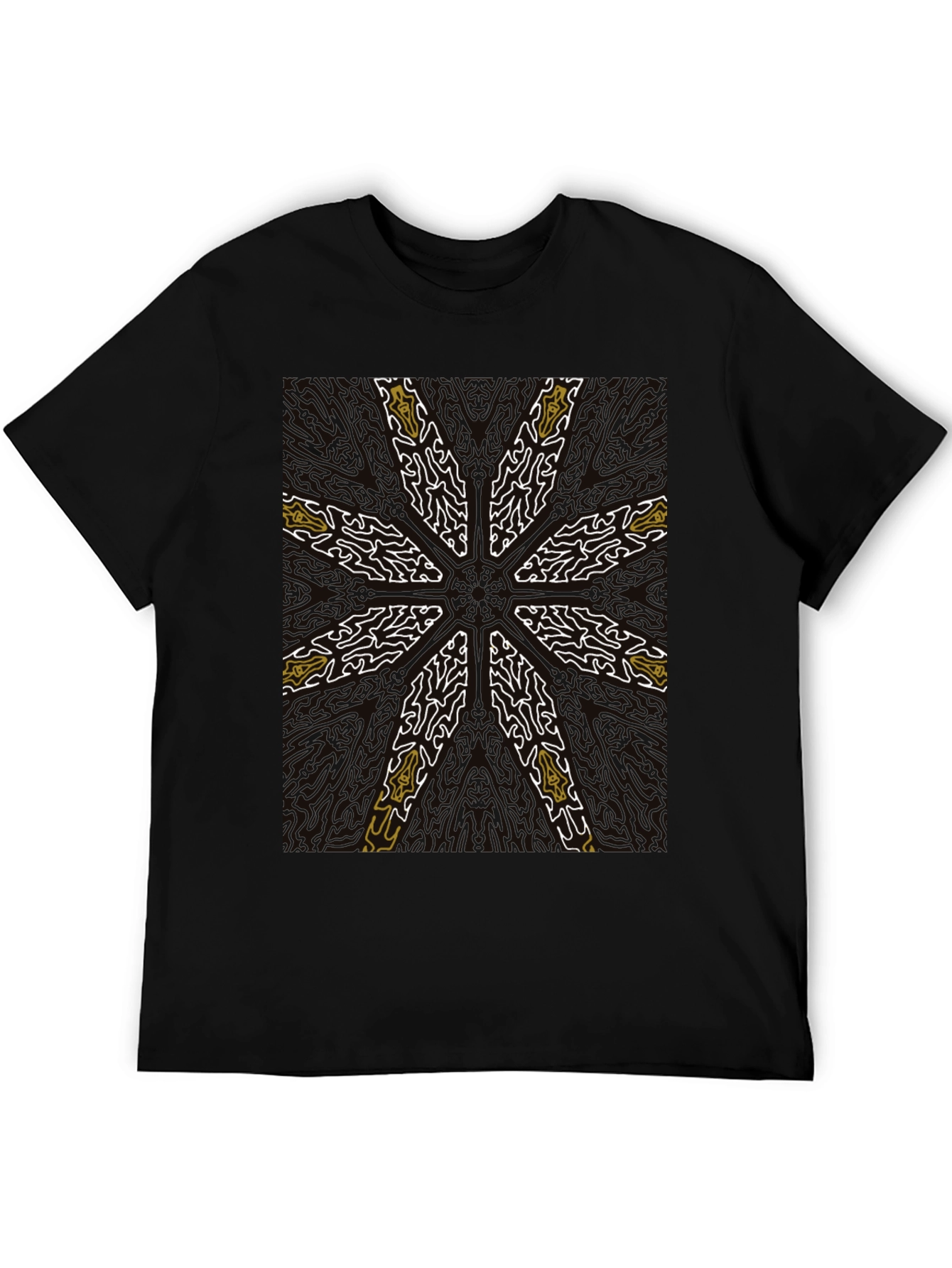 Black Abstract Starburst Graphic Tee - Black view 5