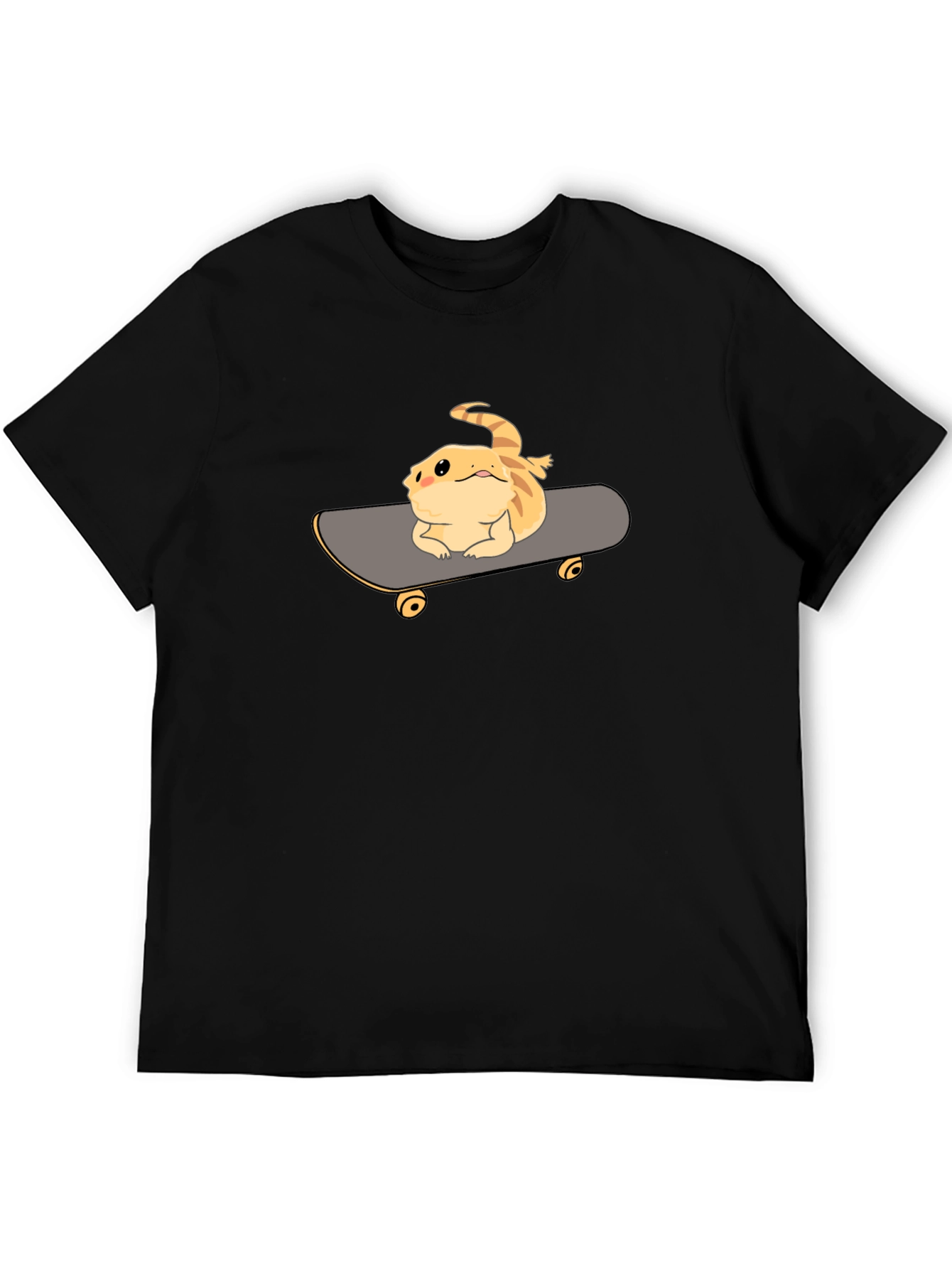 Black Bearded Dragon Skateboard T-Shirt - Cool Reptile Tee view 5