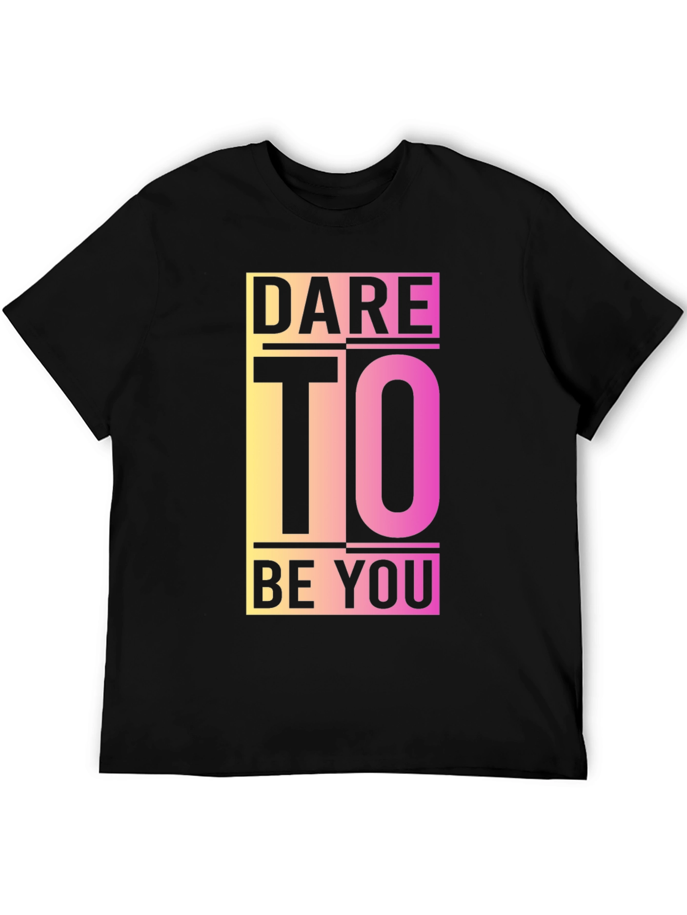 Black Dare To Be You Graphic Tee - Black Cotton Blend view 5