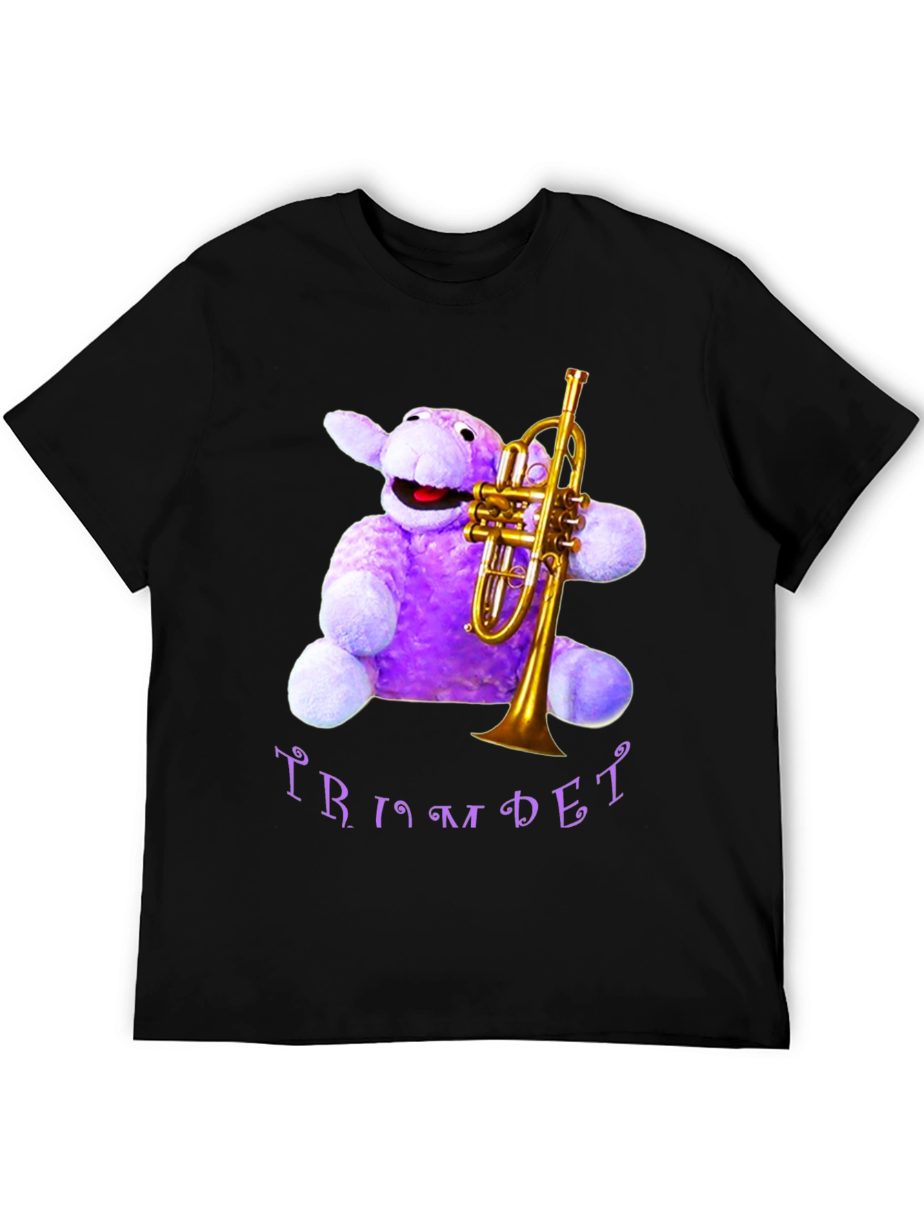 Black Purple Plush Trumpet T-Shirt view 5