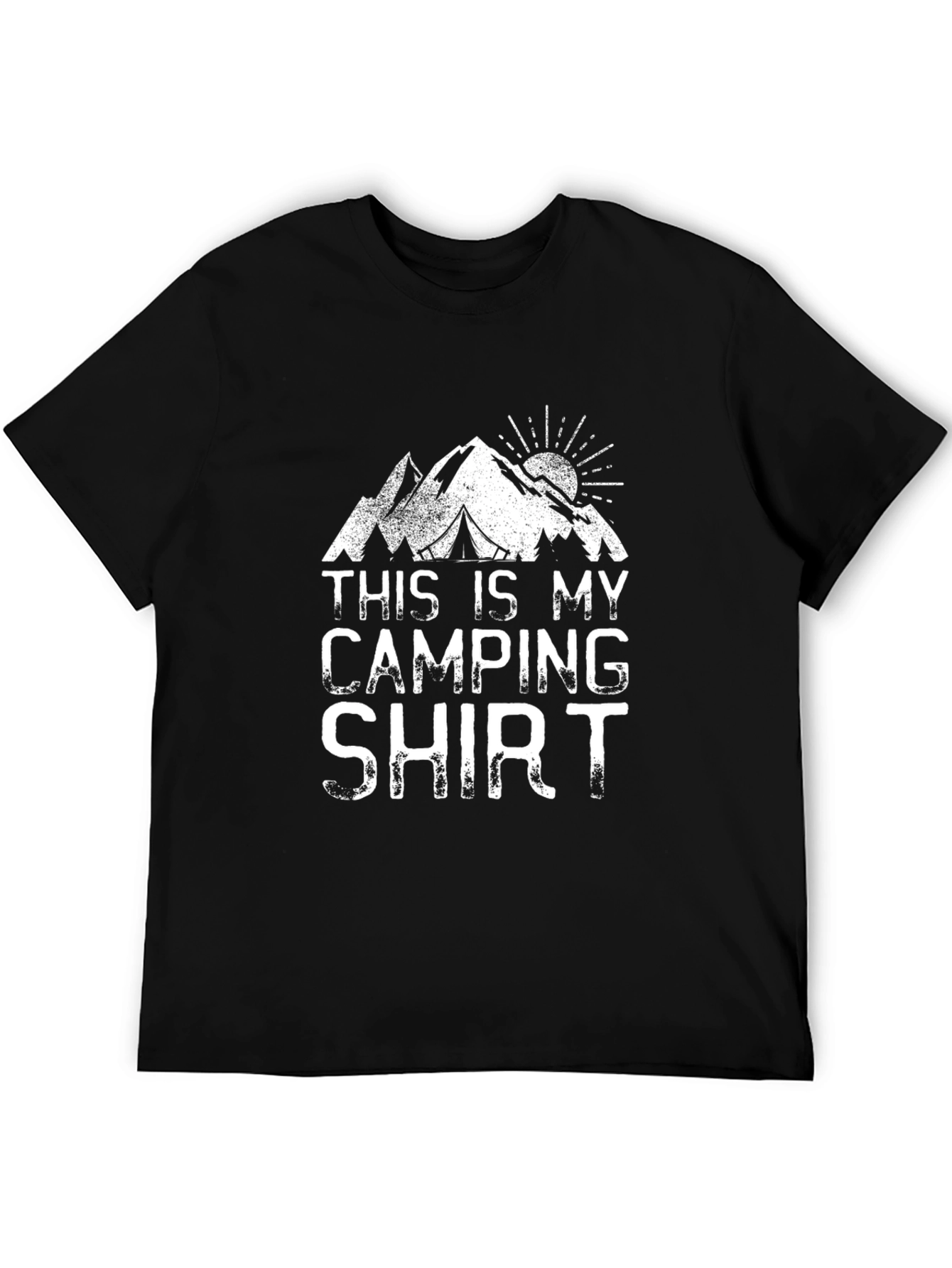 Black Camping Shirt - This Is My Camping Shirt Black Cotton Tee view 5