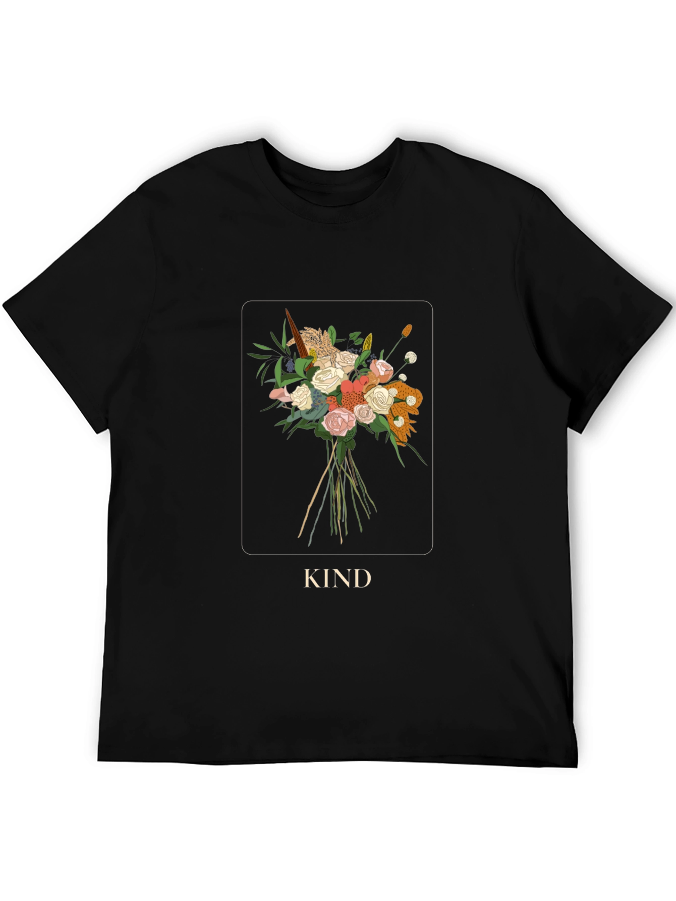 Black Kind Floral Bouquet Graphic Tee view 5