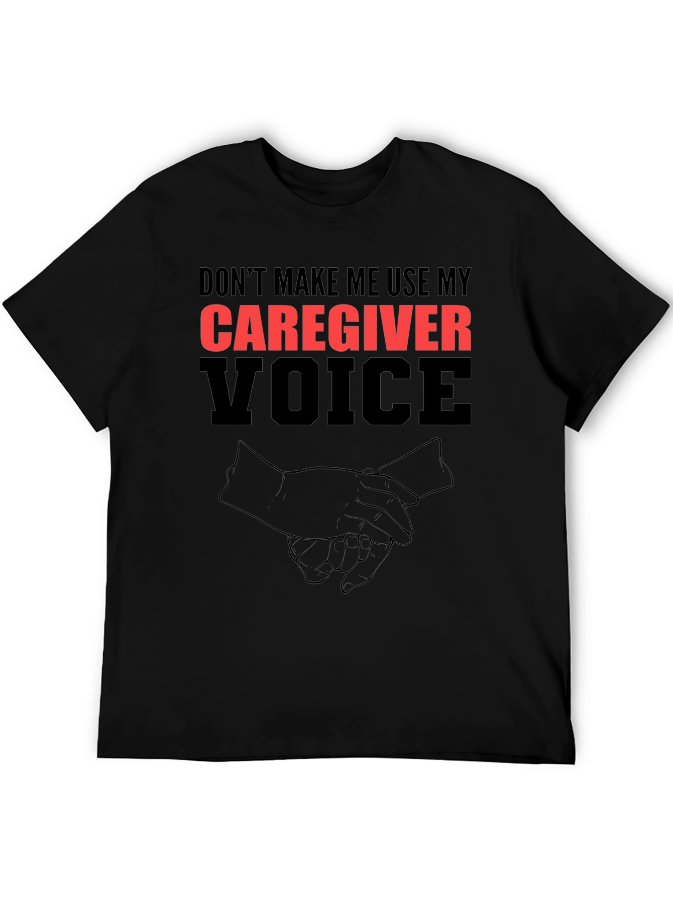 Black Caregiver Voice T-Shirt - Funny Graphic Tee view 5