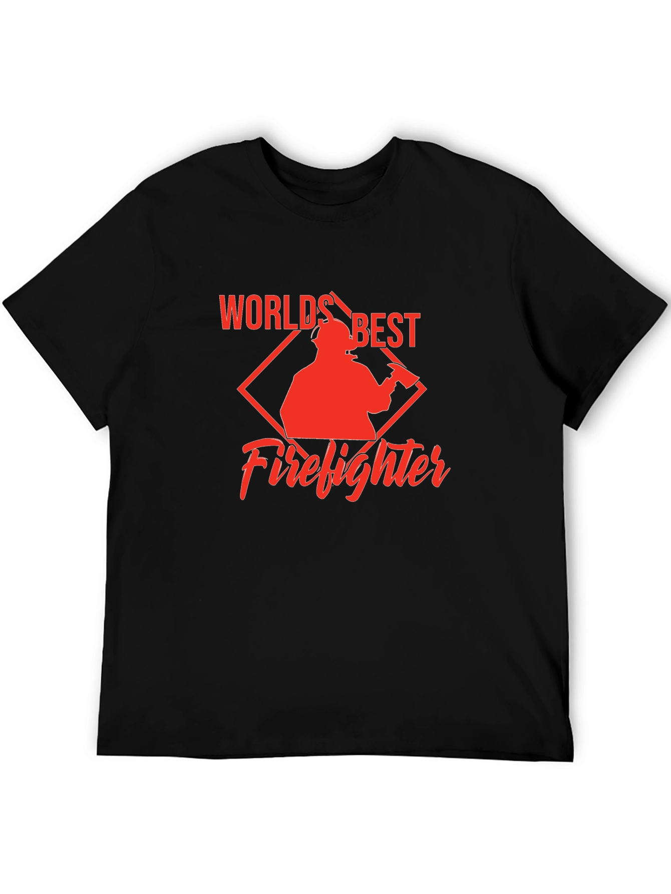 Black World's Best Firefighter Graphic T-Shirt view 5