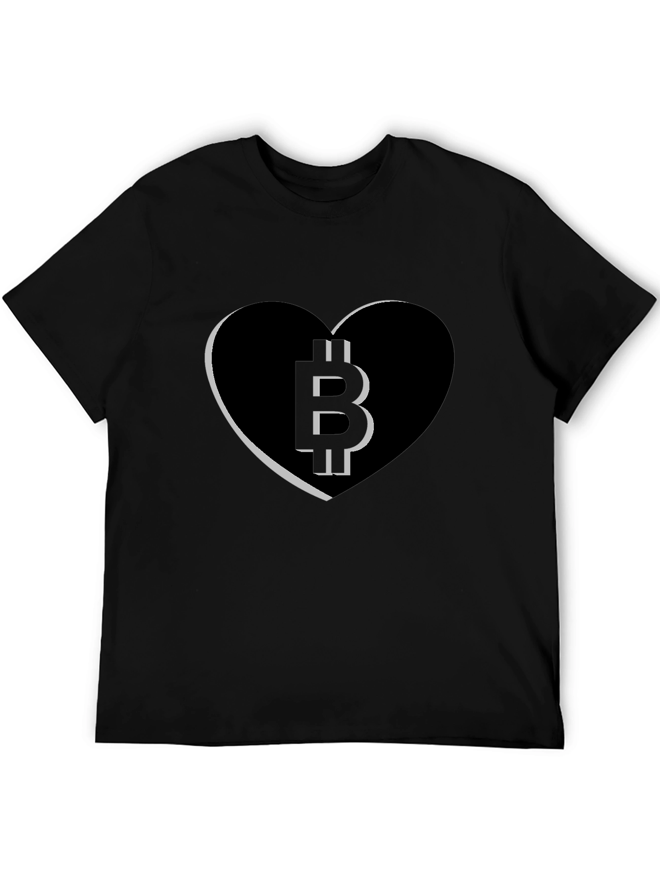 Black Bitcoin Heart Tee - Crypto Love T-Shirt view 5