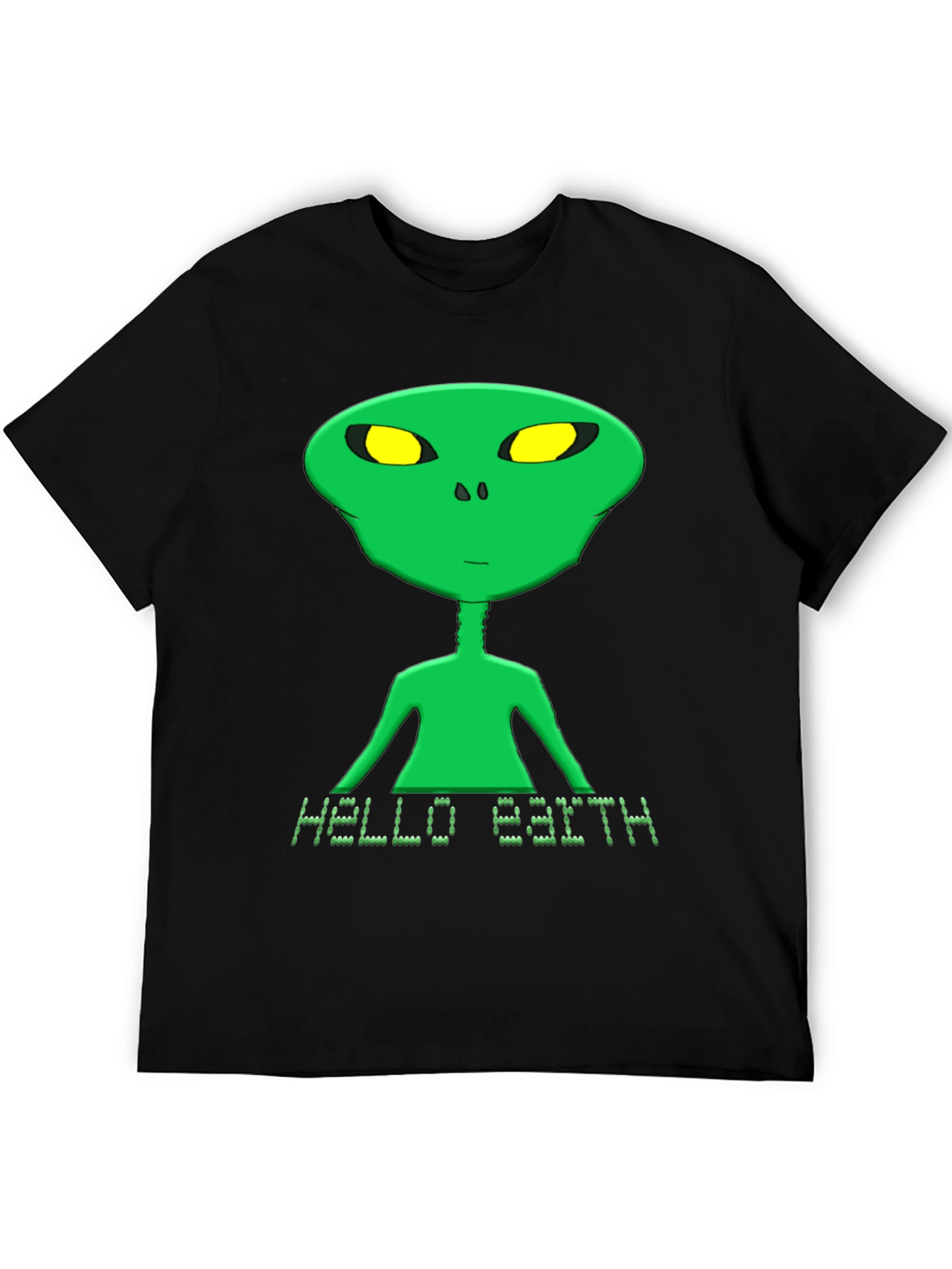 Black Hello Earth Alien Graphic Tee - Black T-Shirt view 5