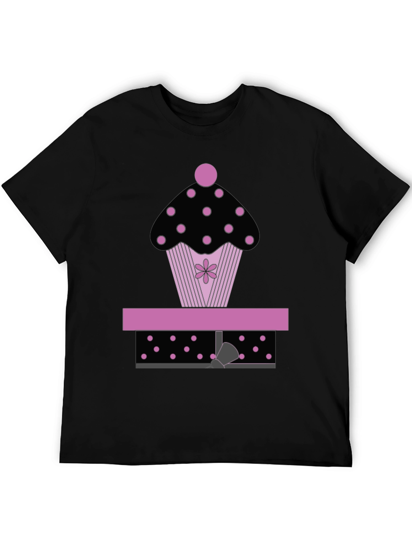 Black Cupcake Gift Graphic Tee - Black T-Shirt view 5
