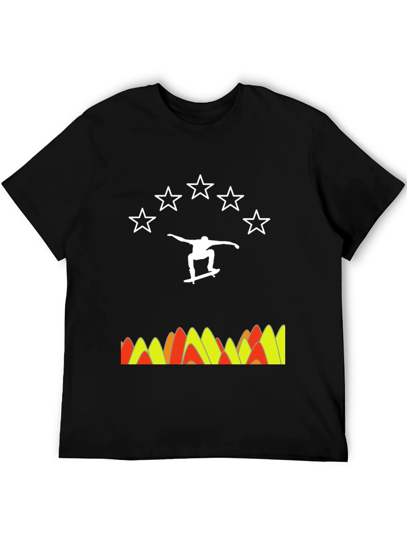 Black Skater Star Tee - Cool Graphic Print Shirt view 5