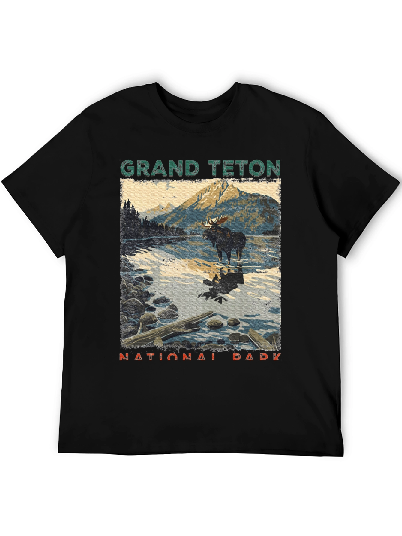 Black Grand Teton National Park Moose Graphic Tee view 5