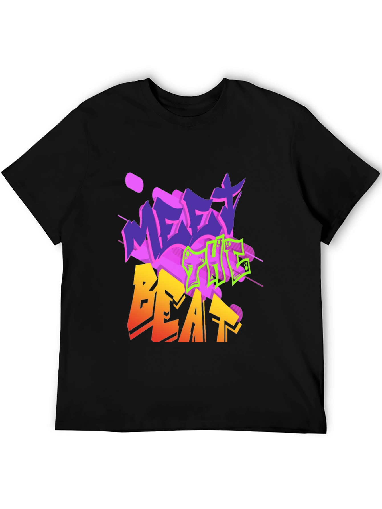 Black Meet the Beat Graphic Tee - Trendy Streetwear Style view 5