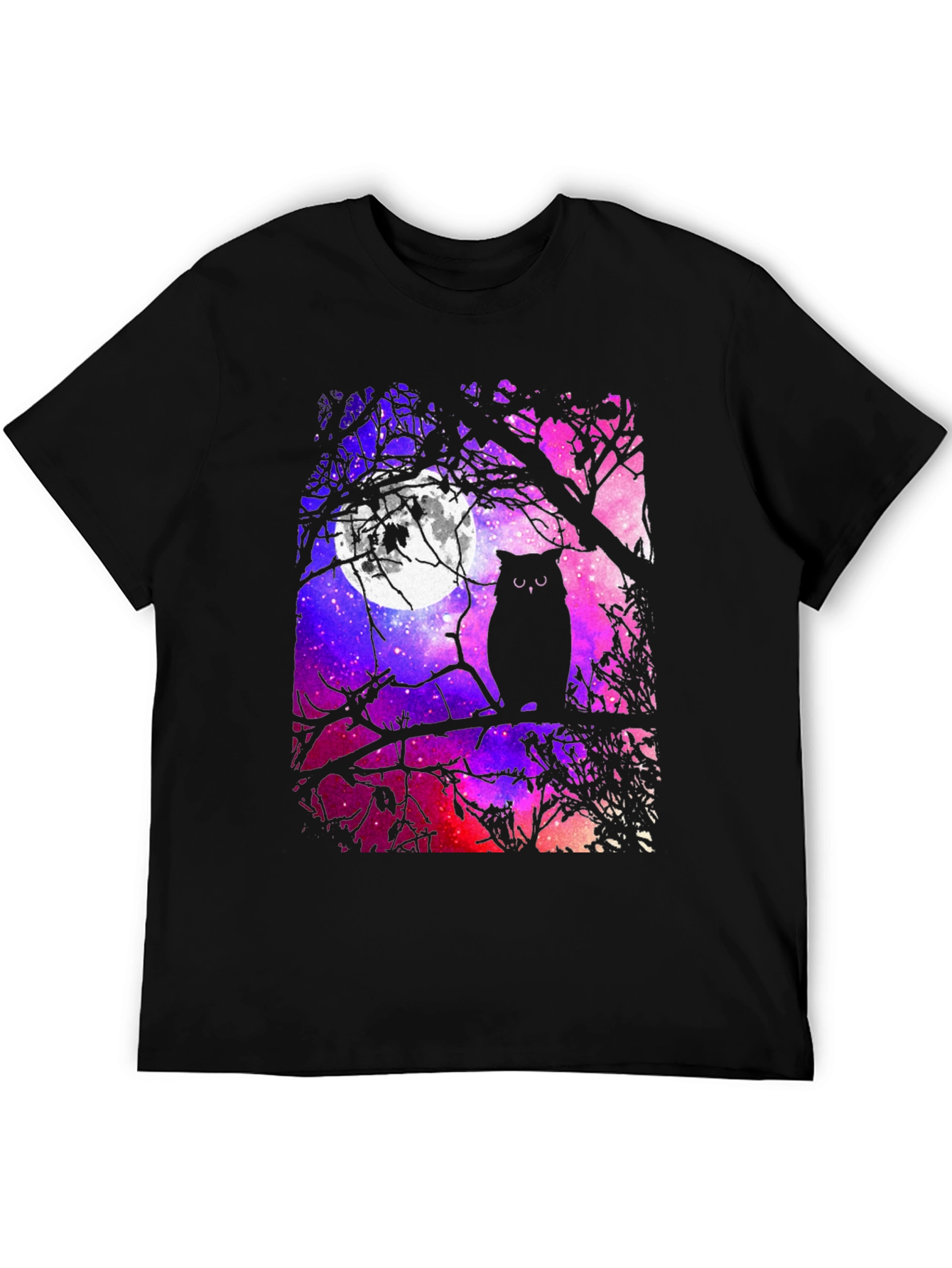 Owl Galaxy Graphic Tee - Men's Black T-Shirt - 5