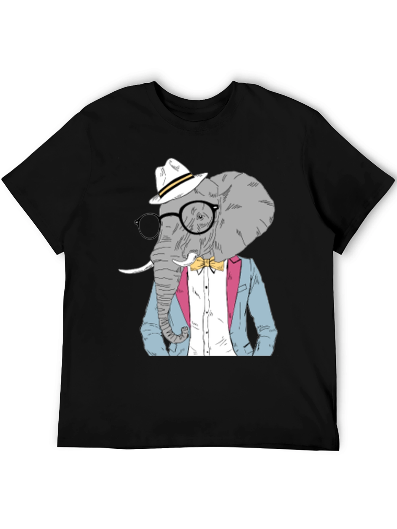 Black Elephant Gentleman Graphic Tee - Unique Style view 5