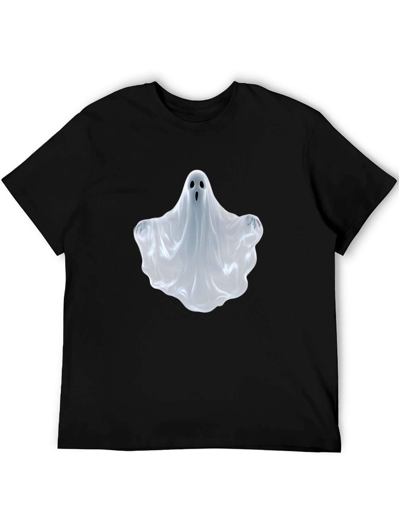 Black Spooky Ghost T-Shirt - Halloween Apparel view 5