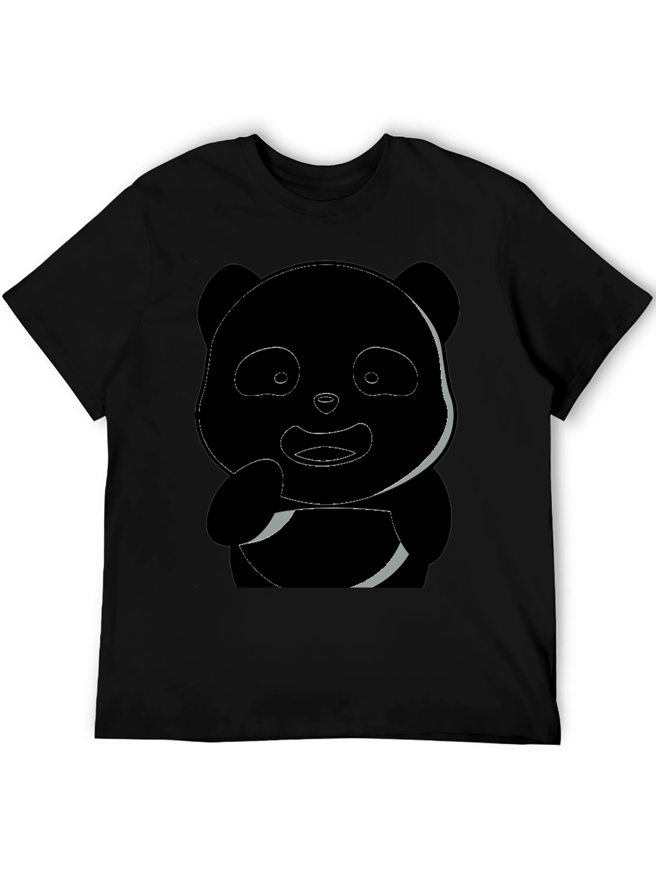 Black Panda Graphic Men's Black T-Shirt view 5