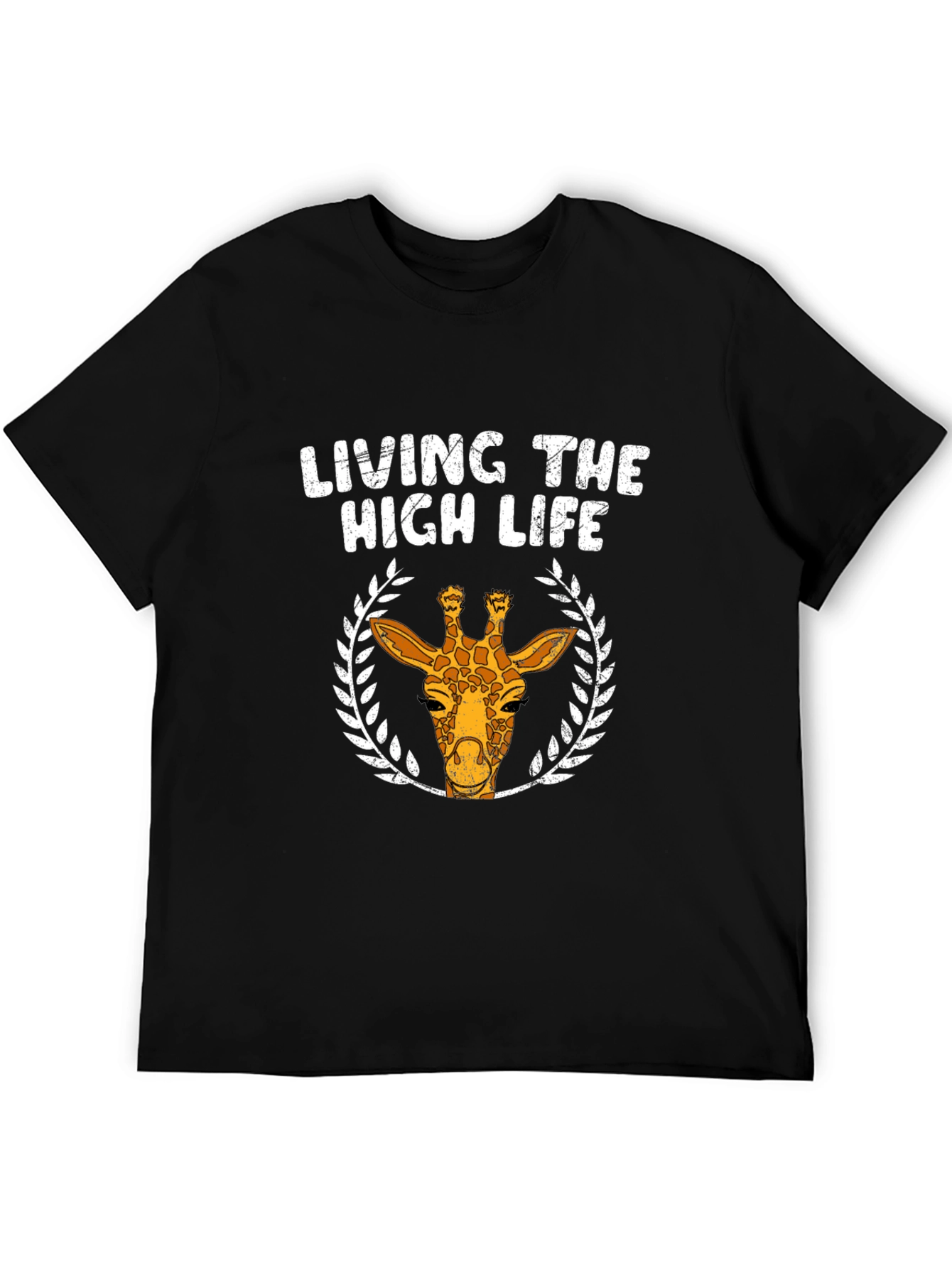 Black Living the High Life Giraffe Graphic Tee view 5