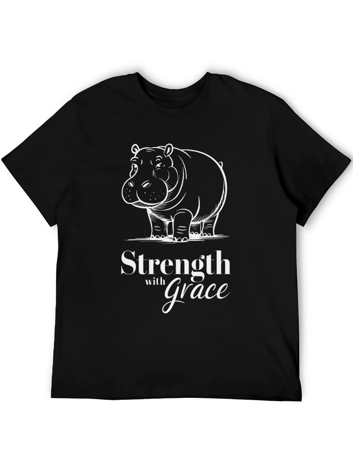 Black Strength with Grace Hippo T-Shirt view 5