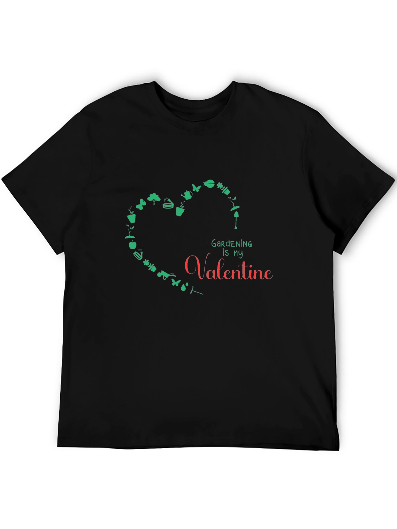 Black Gardening is My Valentine Graphic Tee view 5
