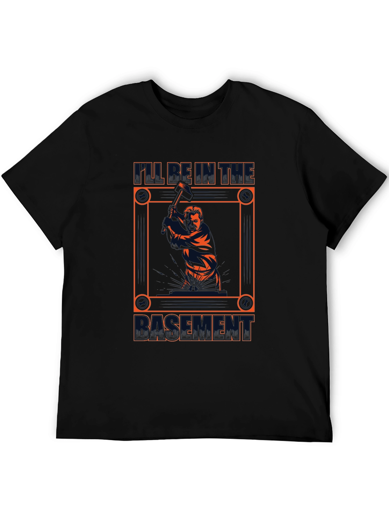 Black I'll Be In The Basement T-Shirt view 5