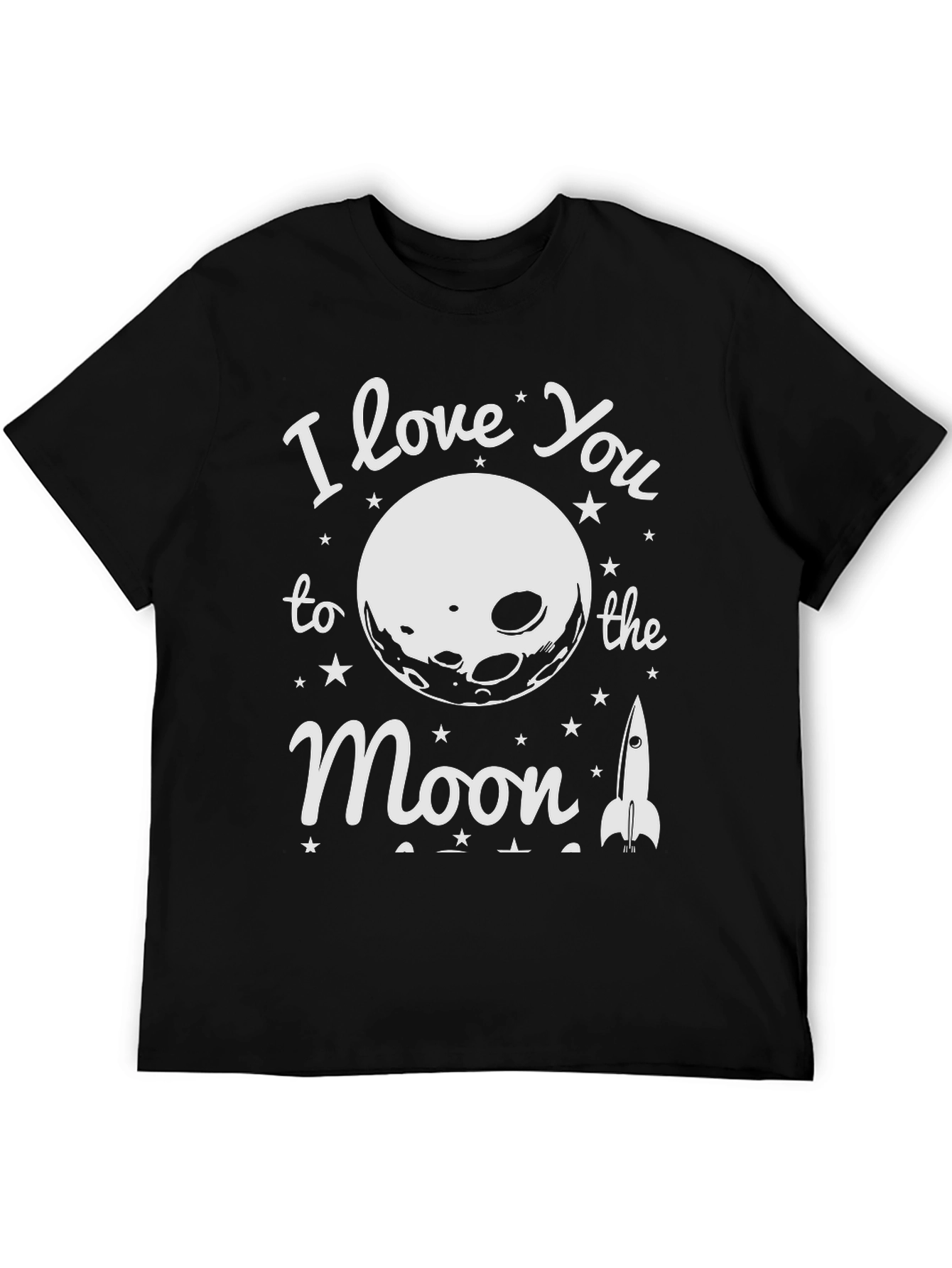 Black I Love You to the Moon T-Shirt view 5