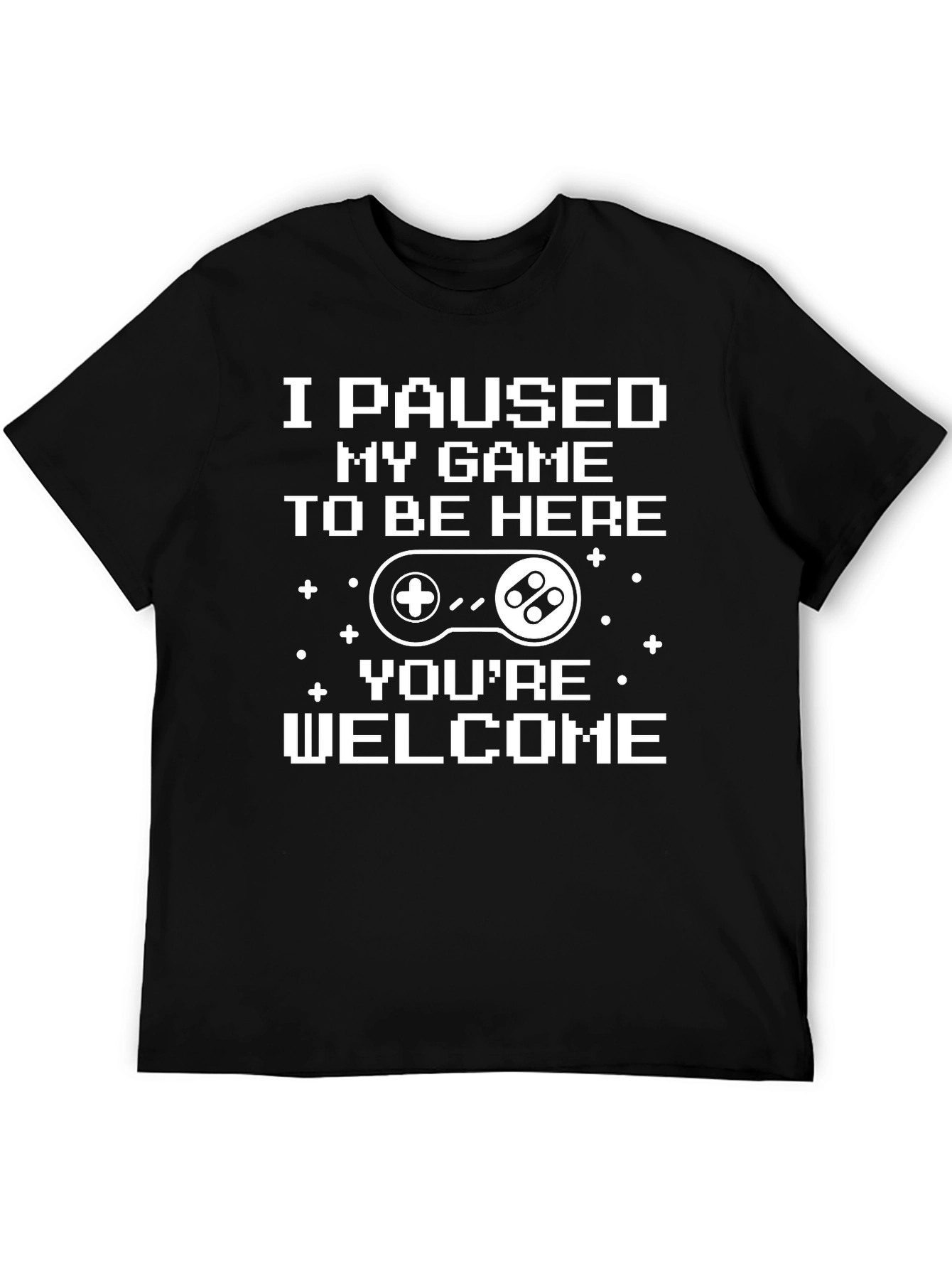 Black Gamer T-Shirt: I Paused My Game To Be Here view 5
