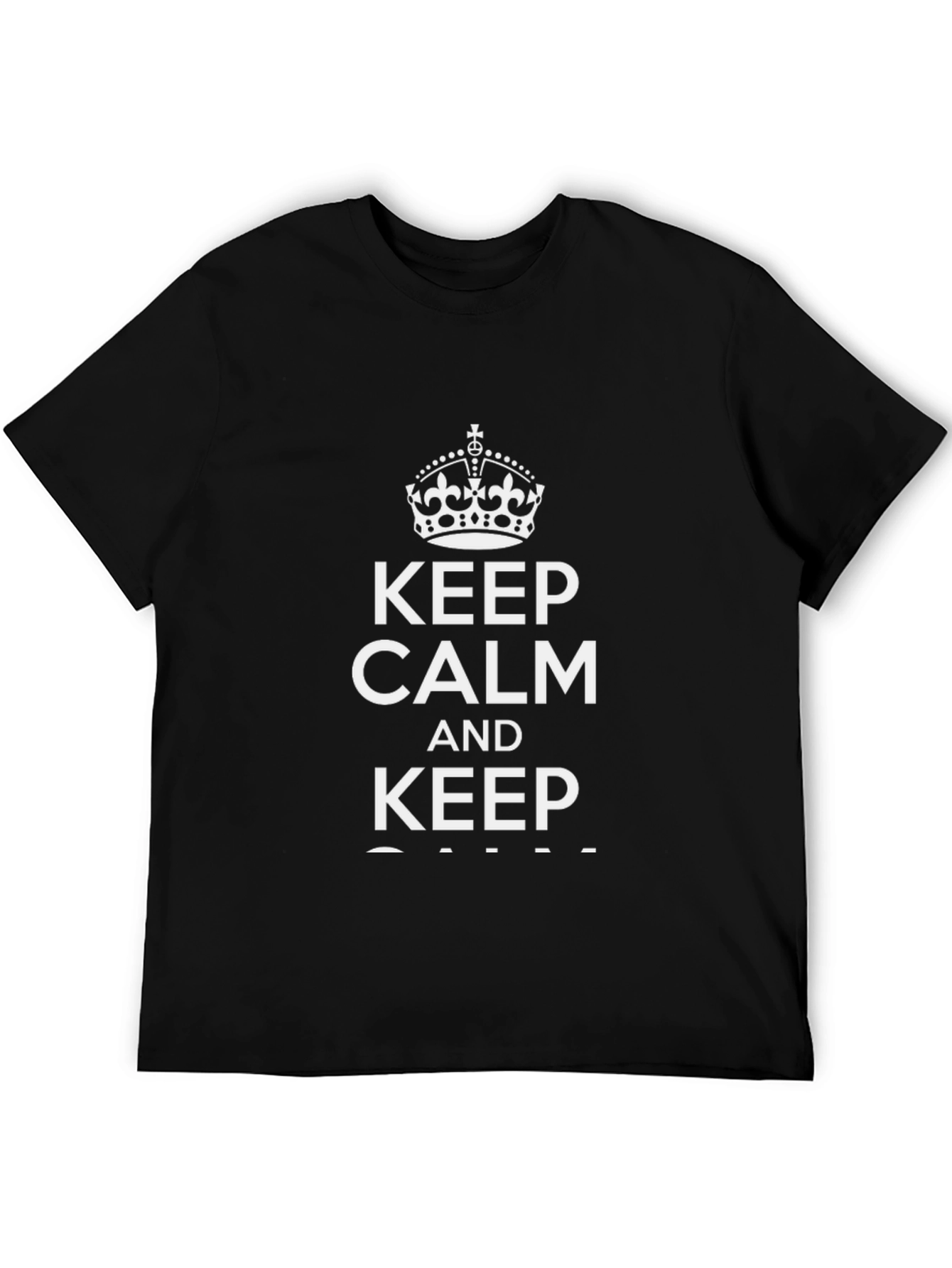Black Keep Calm T-Shirt - Men's Short Sleeve Crew Neck view 5