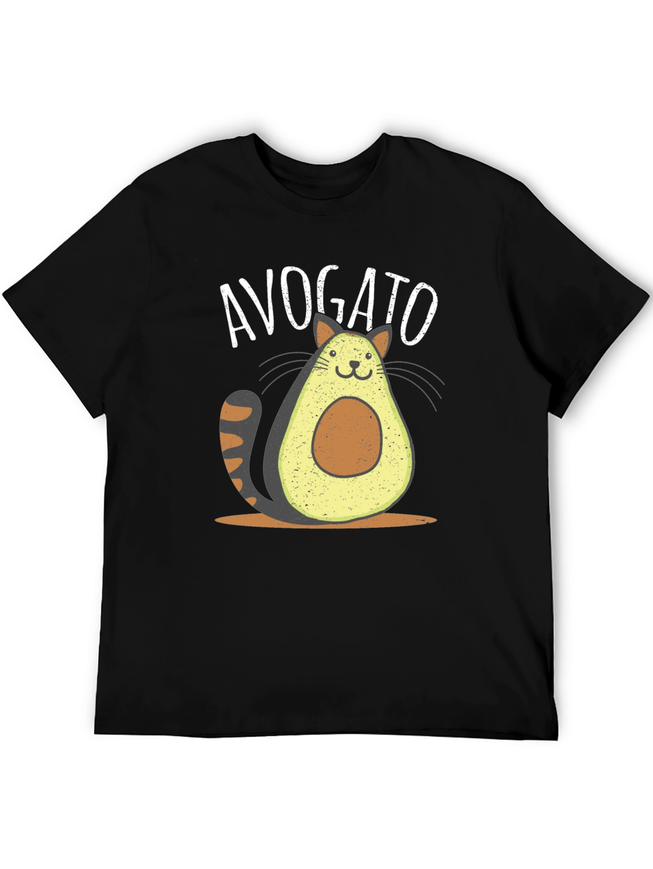Black Avogato Funny Cat Avocado T-Shirt view 5