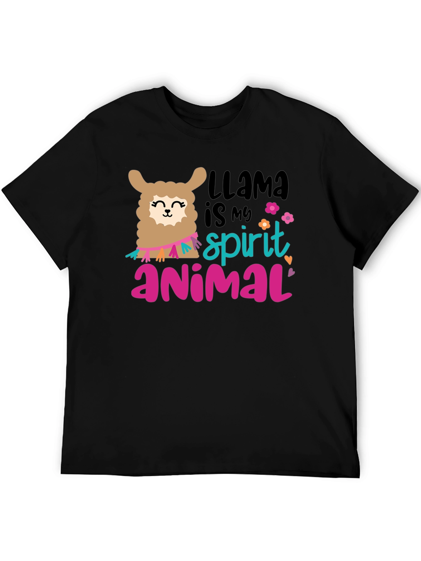 Black Llama Spirit Animal Graphic T-Shirt view 5