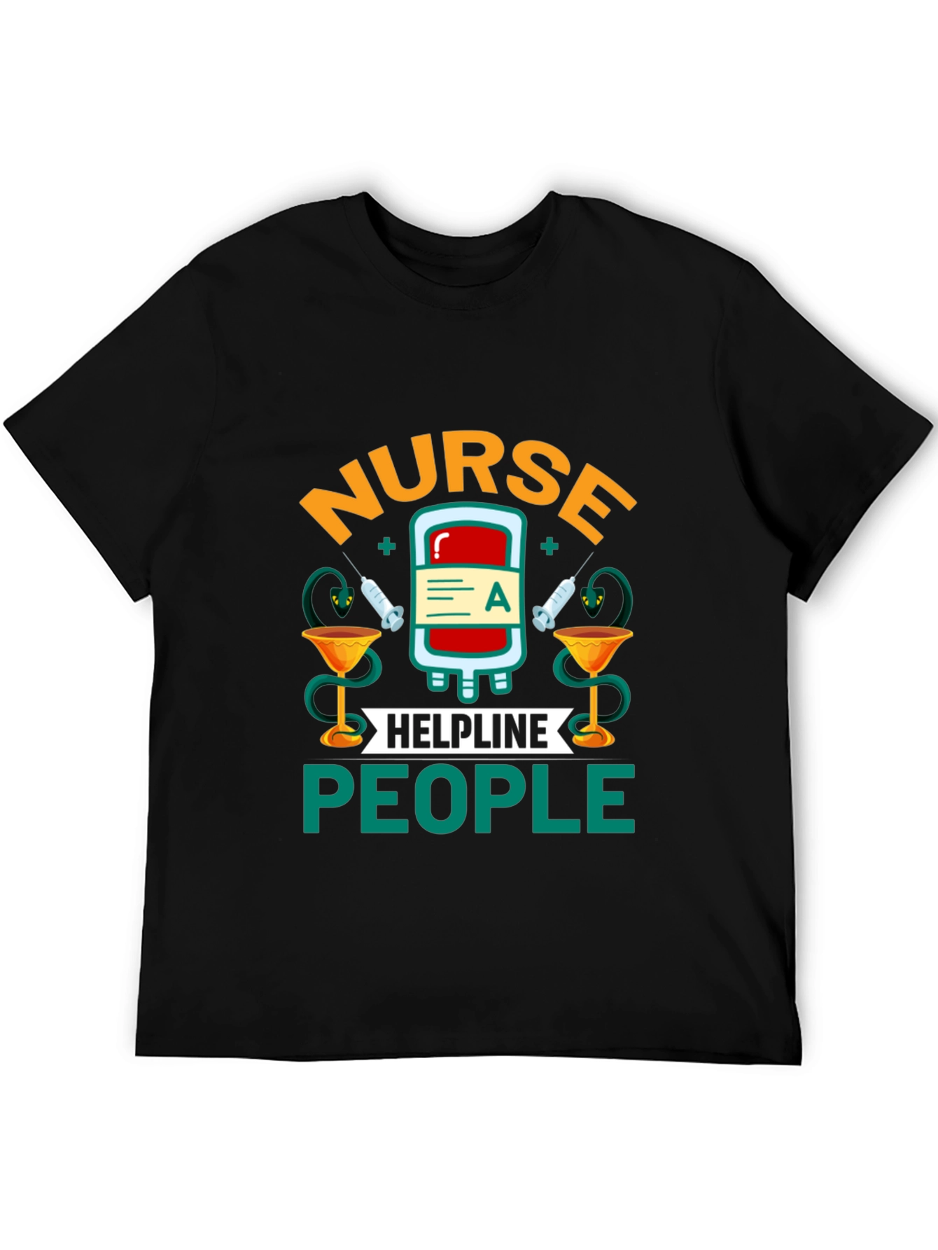 Black Nurse Helpline People Graphic T-Shirt view 5
