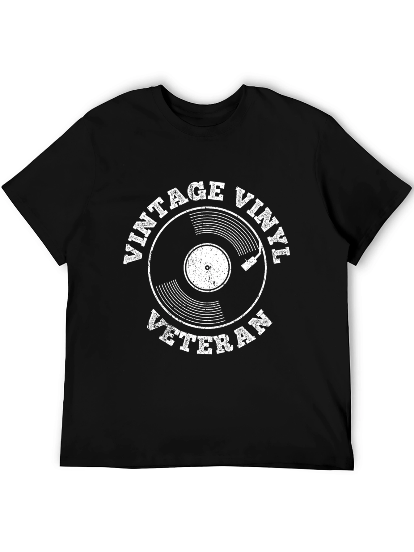 Black Vintage Vinyl Veteran Black Graphic Tee view 5