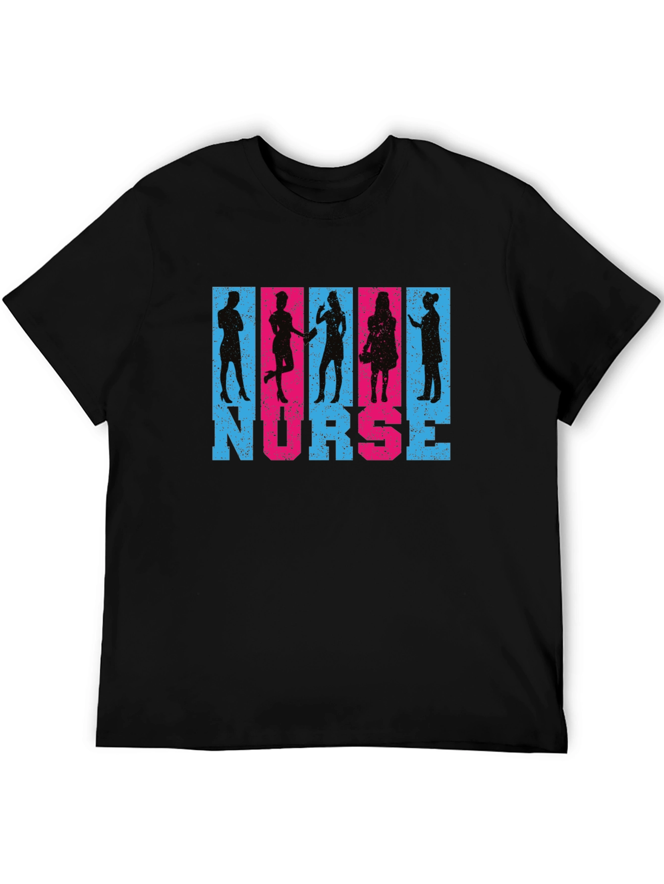 Black Nurse Silhouette Graphic T-Shirt view 5