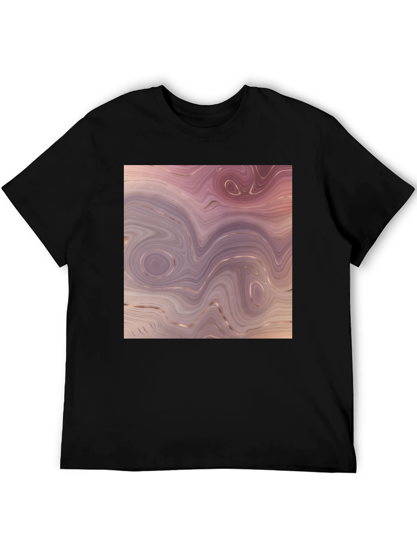 Black Marble Swirl Graphic Tee - Black view 5